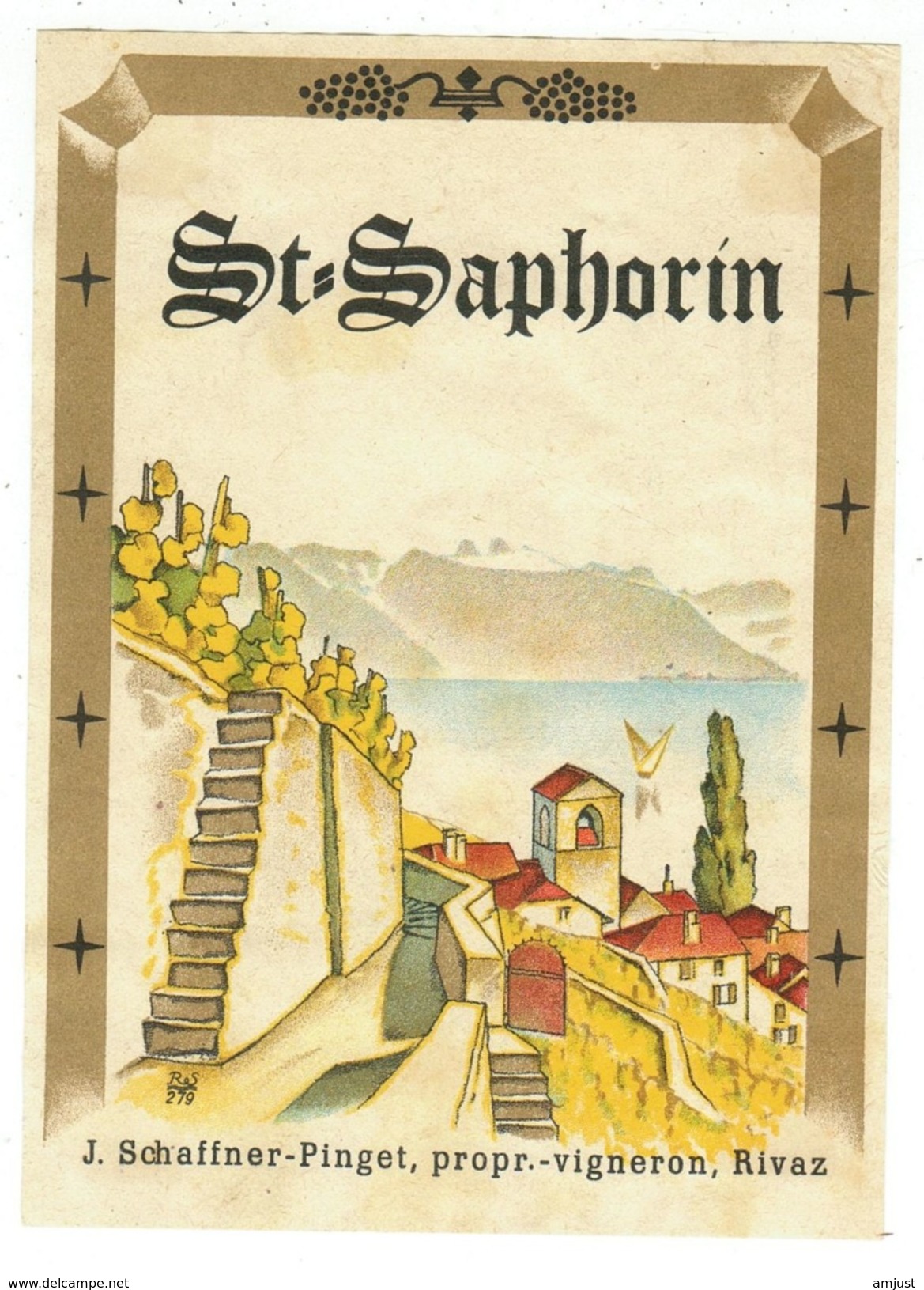 Rare // St.Saphorin, J.Schaffner-Pinget, Vignerons à Rivaz  Vaud // Suisse - Bateaux à Voile & Voiliers