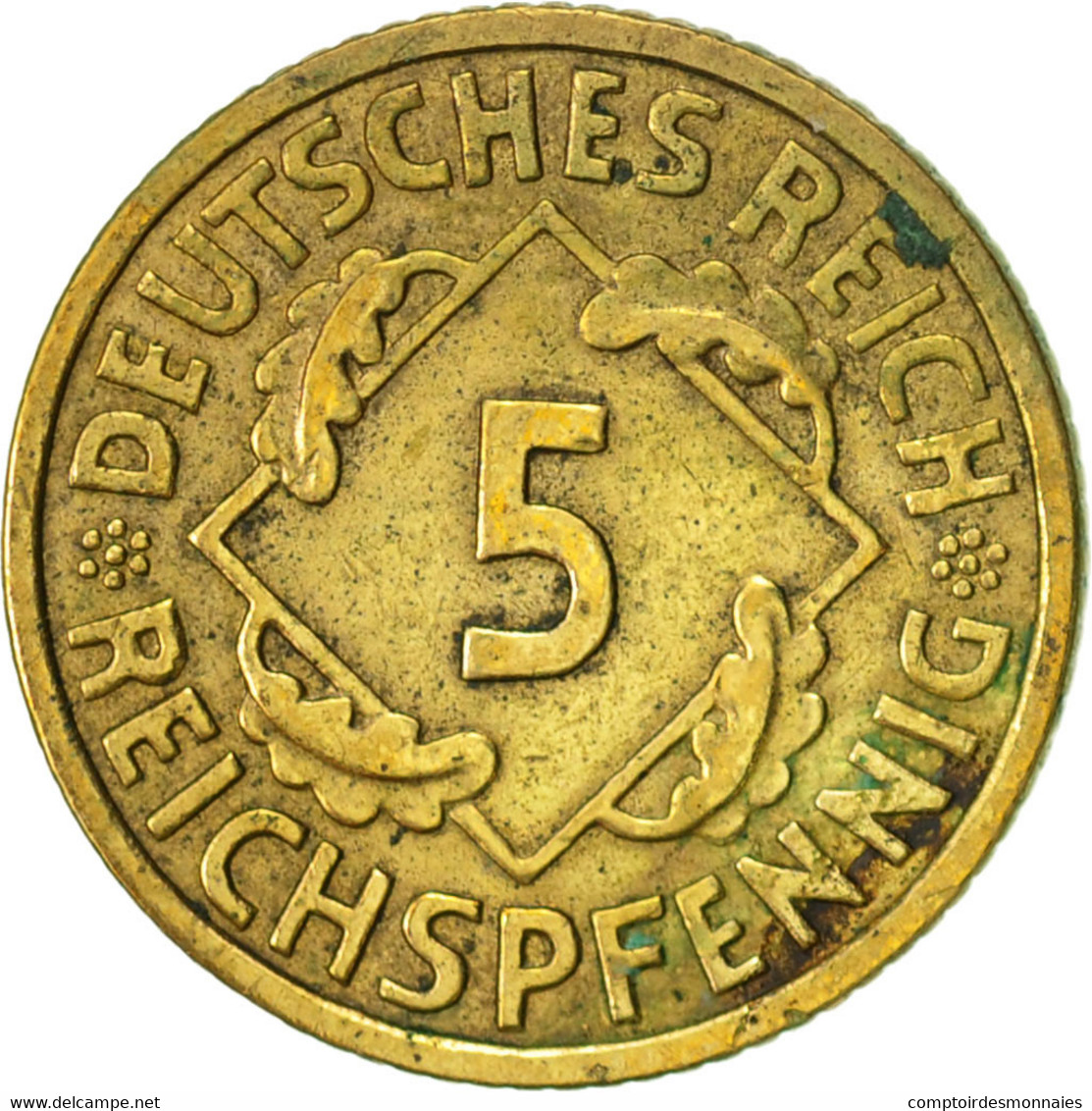 Monnaie, Allemagne, République De Weimar, 5 Reichspfennig, 1935, Stuttgart - 5 Rentenpfennig & 5 Reichspfennig