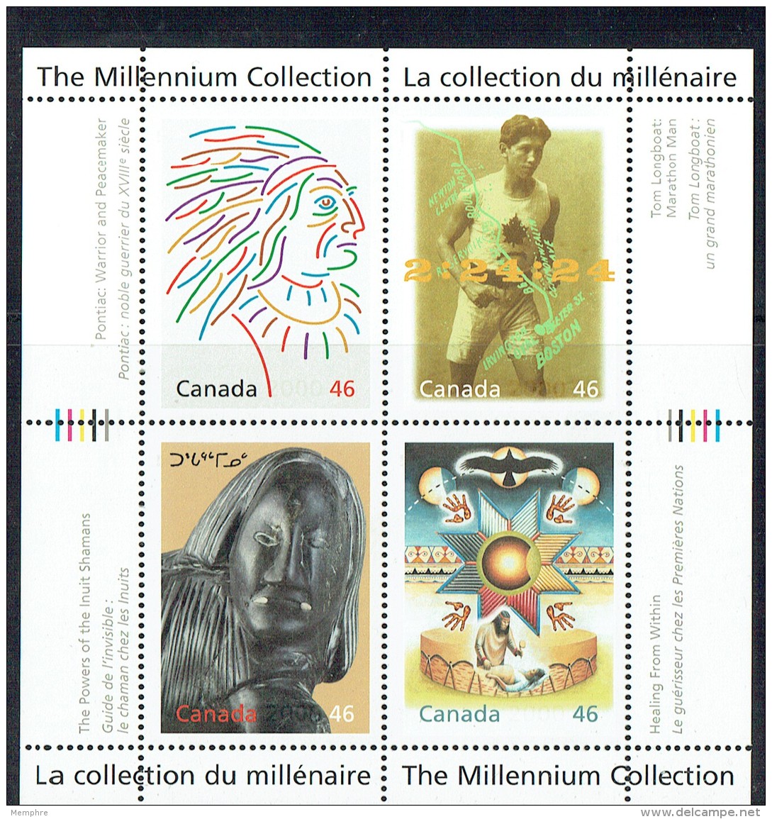 2000 Millenium Collection - Canada's First Peoples-   Sheet Of 4 Different Sc 1826 MNH ** - Unused Stamps