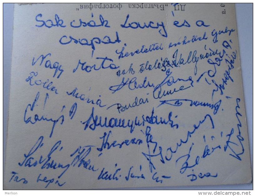 DEL001.3 Autograph On Postcard Sent To Bánáty Éva  Female Gymnastics Team From Bulgaria 1959 - Autres & Non Classés