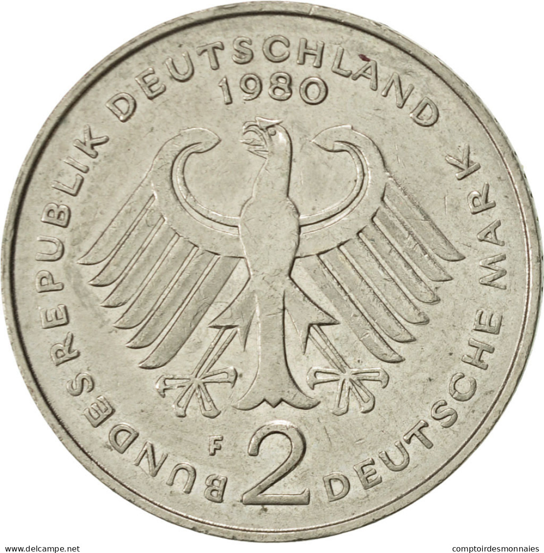Monnaie, République Fédérale Allemande, 2 Mark, 1980, Stuttgart, TTB+ - 2 Mark