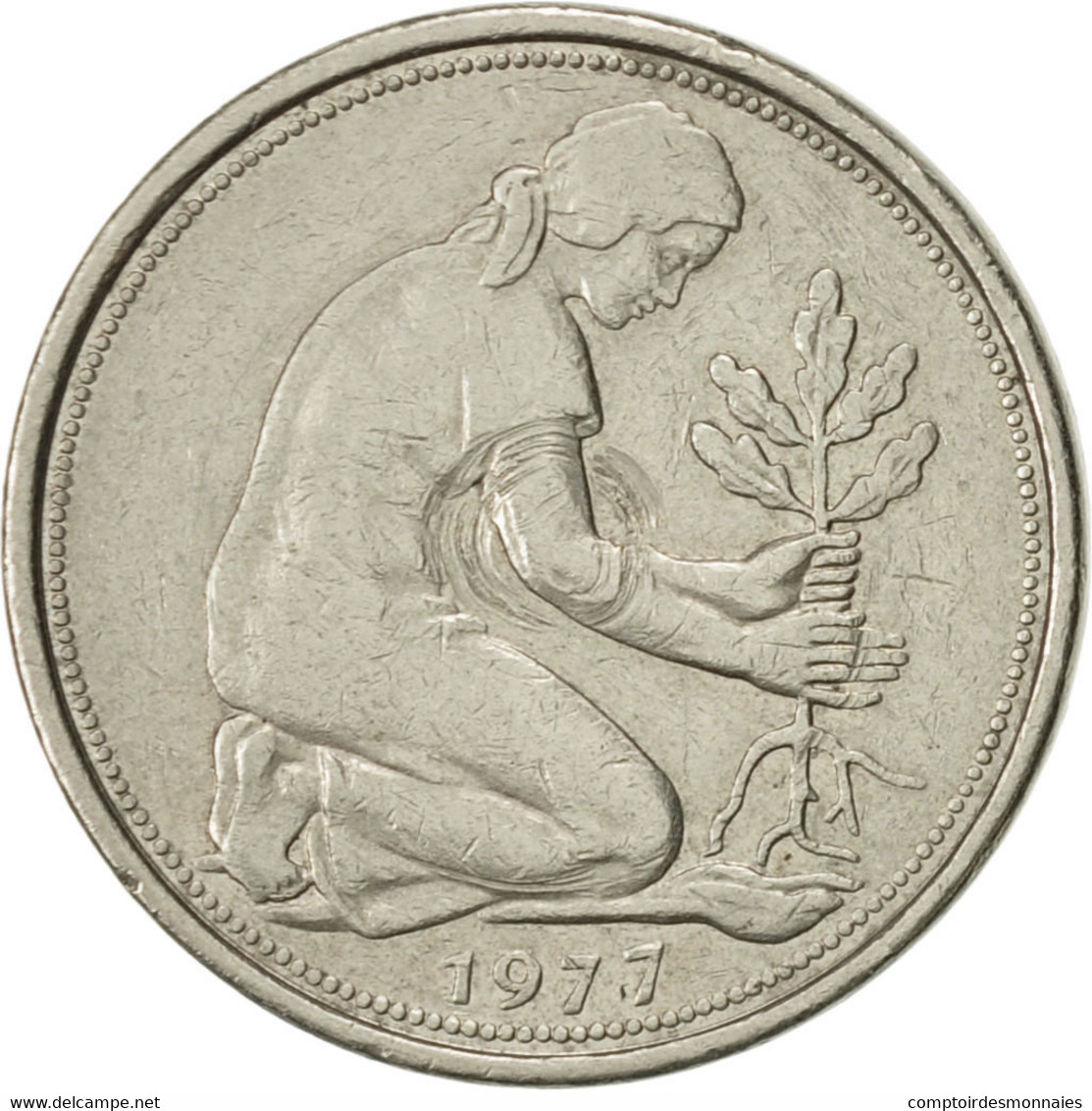 Monnaie, République Fédérale Allemande, 50 Pfennig, 1977, Hambourg, TTB+ - 50 Pfennig
