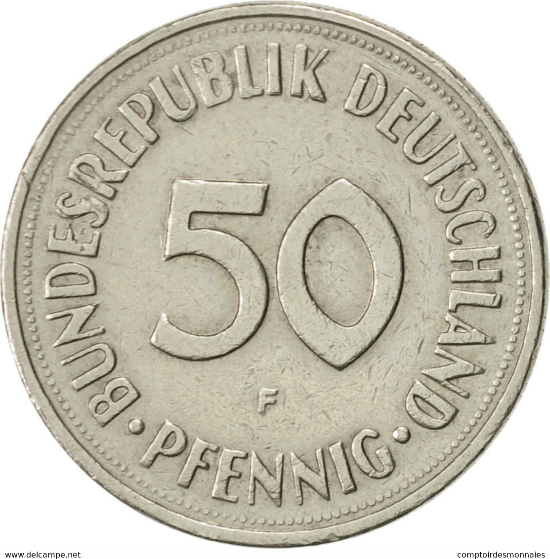 Monnaie, République Fédérale Allemande, 50 Pfennig, 1968, Stuttgart, TTB+ - 50 Pfennig