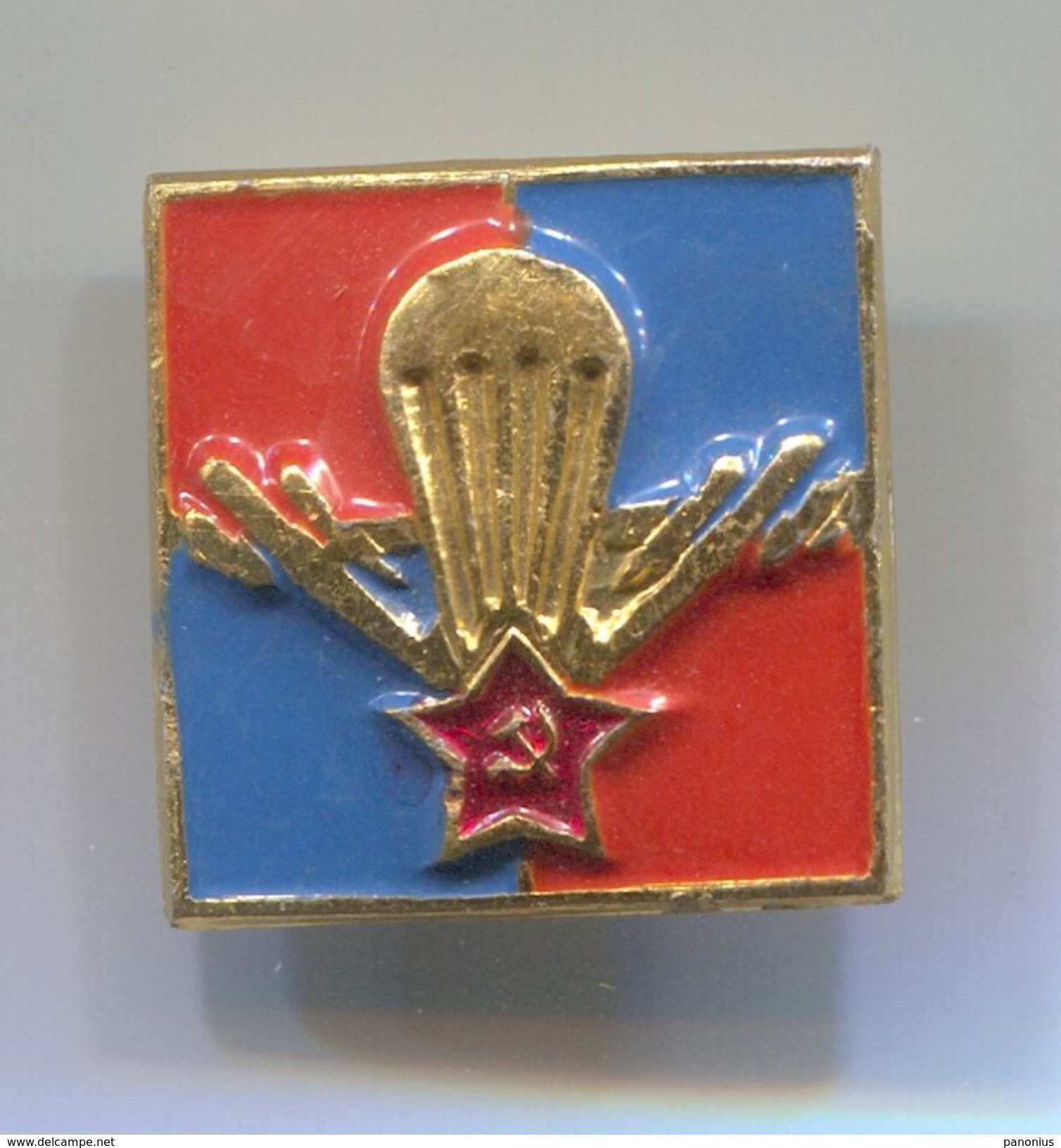 USSR / RUSSIA, PARACHUTTING - PARATROOPER, VINTAGE PIN BADGE, ABZEICHEN - Fallschirmspringen