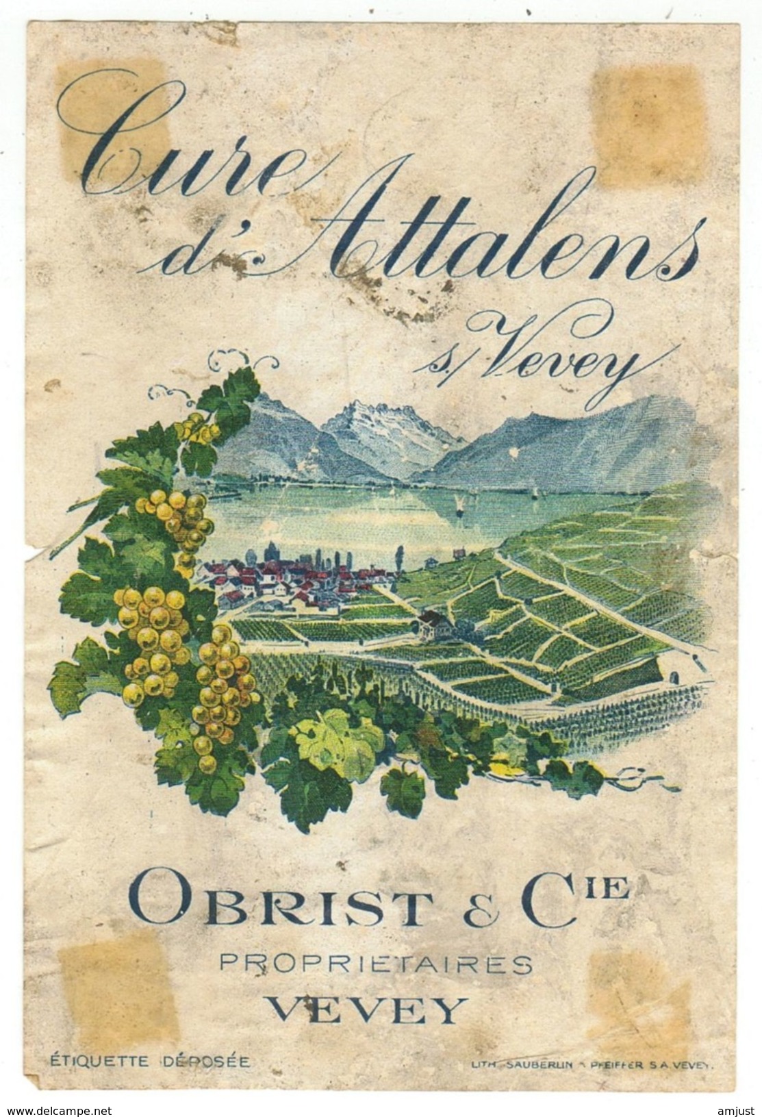 Rare // Cure D'Attalens, Obrist à Vevey, Vaud // Suisse - Autres & Non Classés