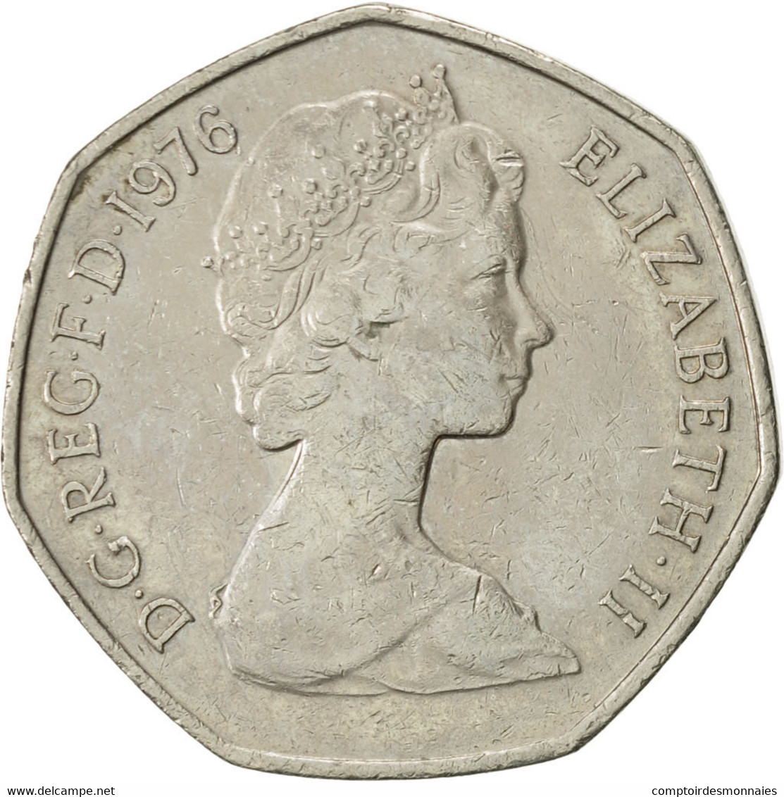 Monnaie, Grande-Bretagne, Elizabeth II, 50 New Pence, 1976, TTB, Copper-nickel - 50 Pence