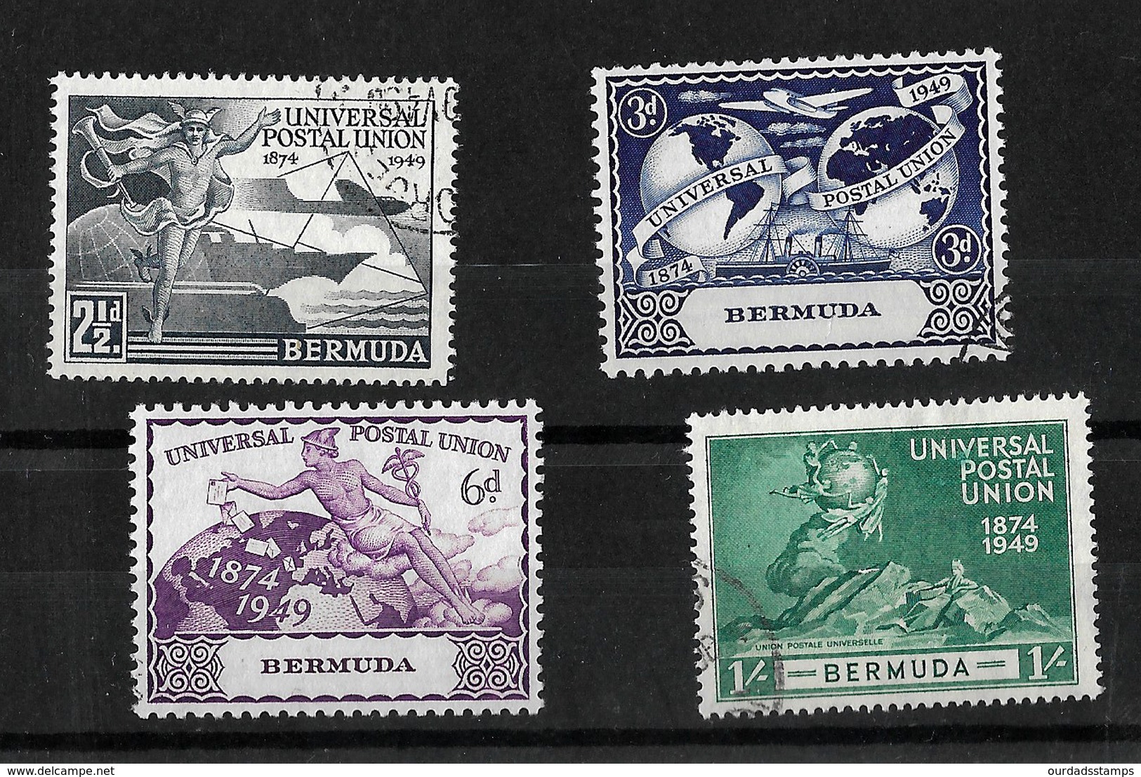 Bermuda KGVI 1949 UPU Set Complete Used (5411) - Bermuda