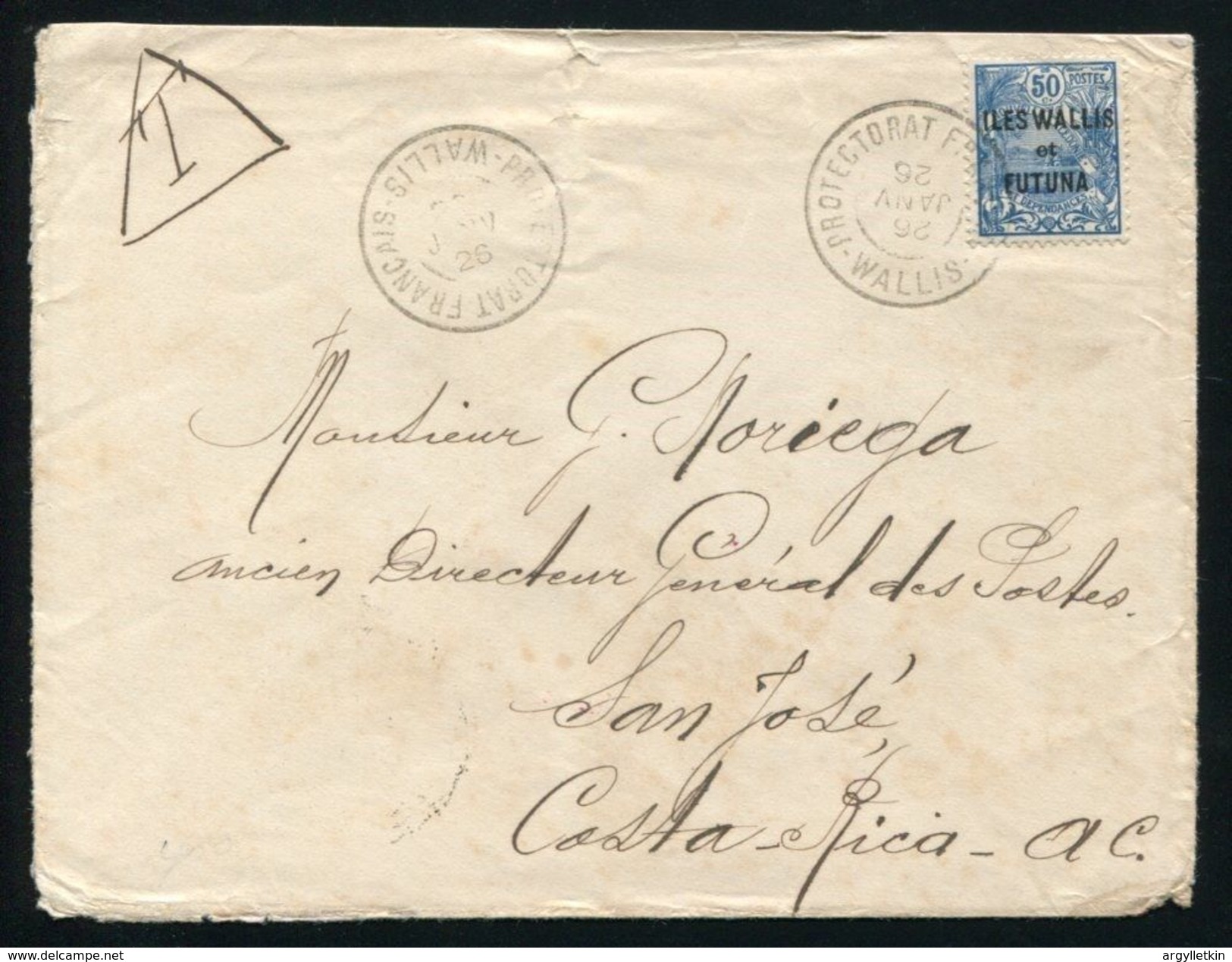 FRENCH PACIFIC WALLIS ET FUTUNA FIJI COSTA RICA TAXED MAIL - Cartas & Documentos