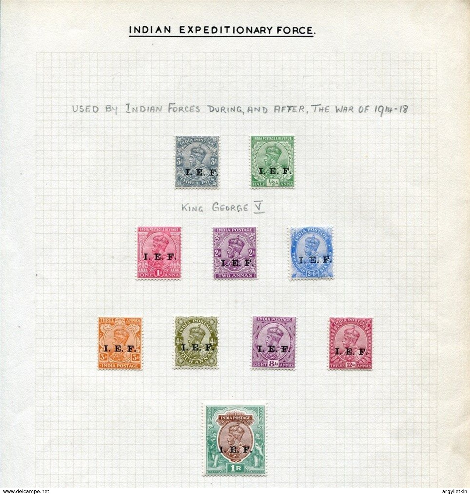 INDIA CHINA EXPEDITIONARY FORCE STAMPS EDWARD 7th GEORGE 5th - Franchigia Militare