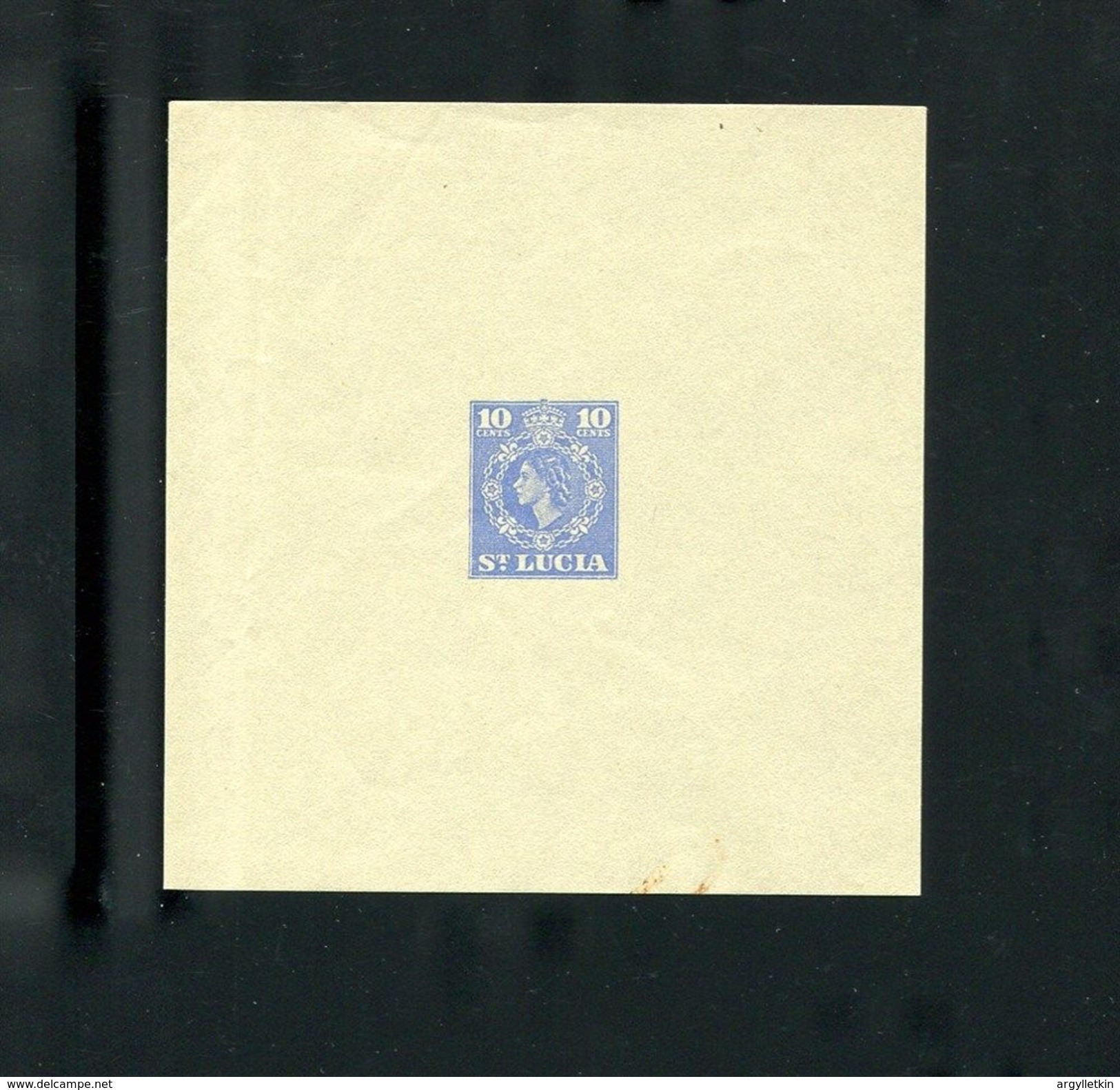 ST LUCIA AEROGRAMME DIE PROOF QUEEN ELIZABETH 1955 AIR LETTER - Ste Lucie (...-1978)