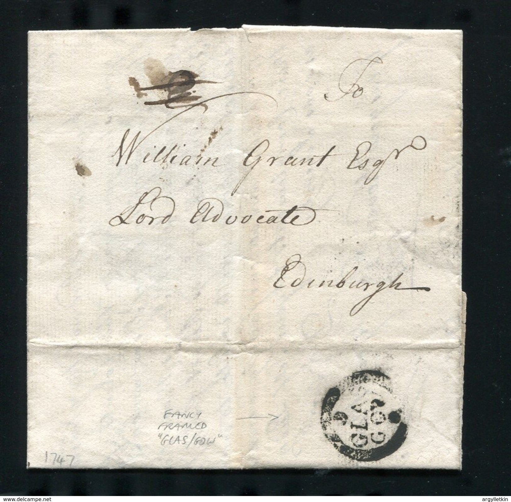 GREAT BRITAIN SCOTLAND FANCY GLASGOW LORD ADVOCATE EDINBURGH CIDER 1747 - ...-1840 Préphilatélie