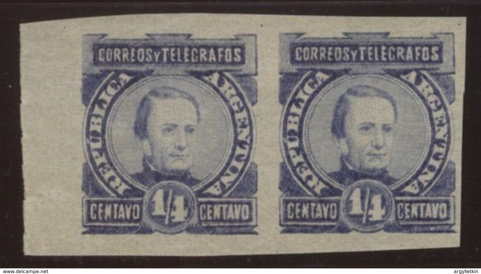 ARGENTINA 1890 COLOUR TRIALS IMPERF PROOF - Unused Stamps