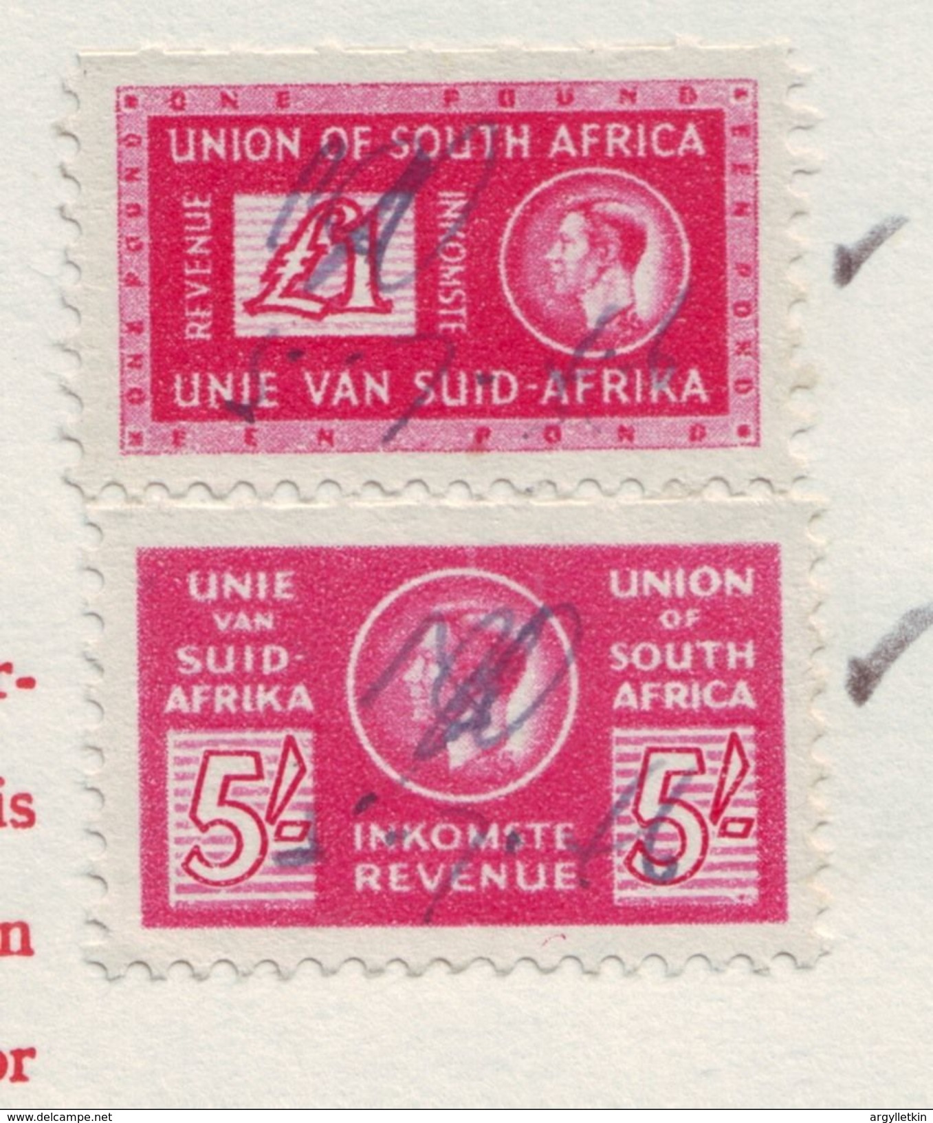 SOUTH AFRICA KING GEORGE SIXTH REVENUES BANTAM COAL SHARES 1946 - Unclassified