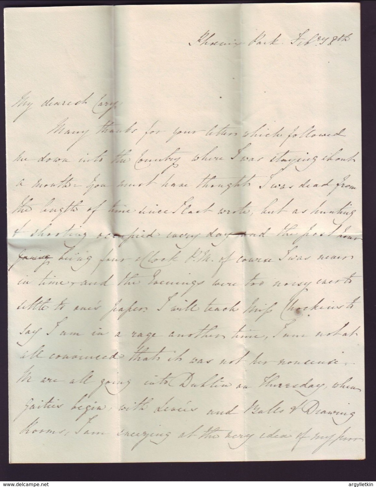 IRELAND FREE ATHLONE 1829 PHOENIX PARK 1830 TO SURREY, ENGLAND - ...-1840 Voorlopers