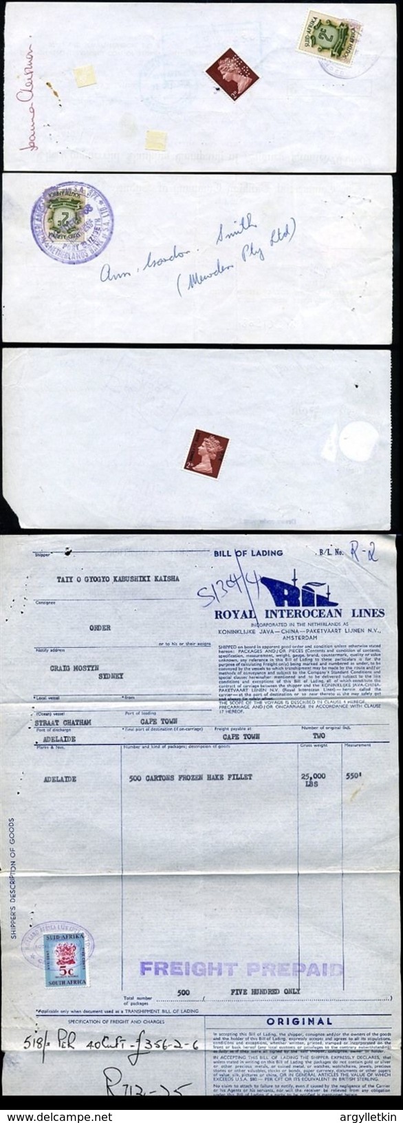 SOUTH AFRICA REVENUES 1967/69 - Dienstmarken