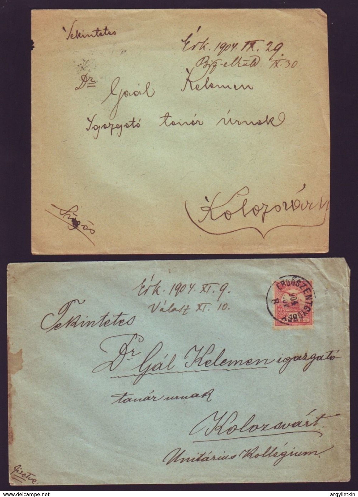 HUNGARY POSTMARKS MAROS VASARRELY AND EROOSZENTGYOPEY 1904 - Other & Unclassified