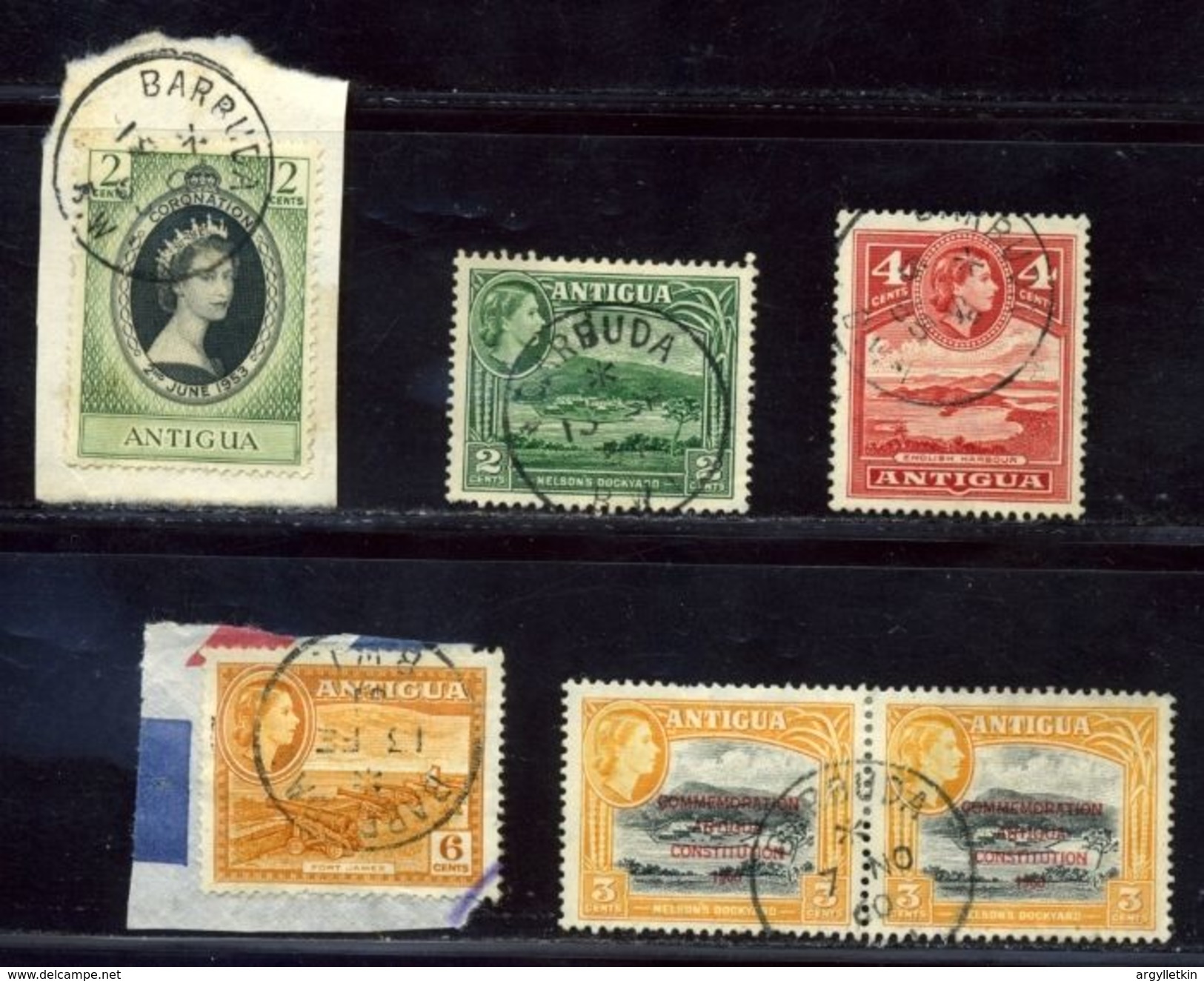 ANTIGUA BARBUDA GREAT POSTMARK LOT QE2 - Autres & Non Classés