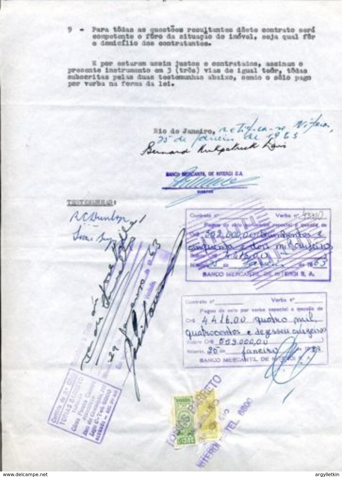 BRAZIL ESTADO RIO NITEROI DOCUMENTS 1953/63 - Other & Unclassified