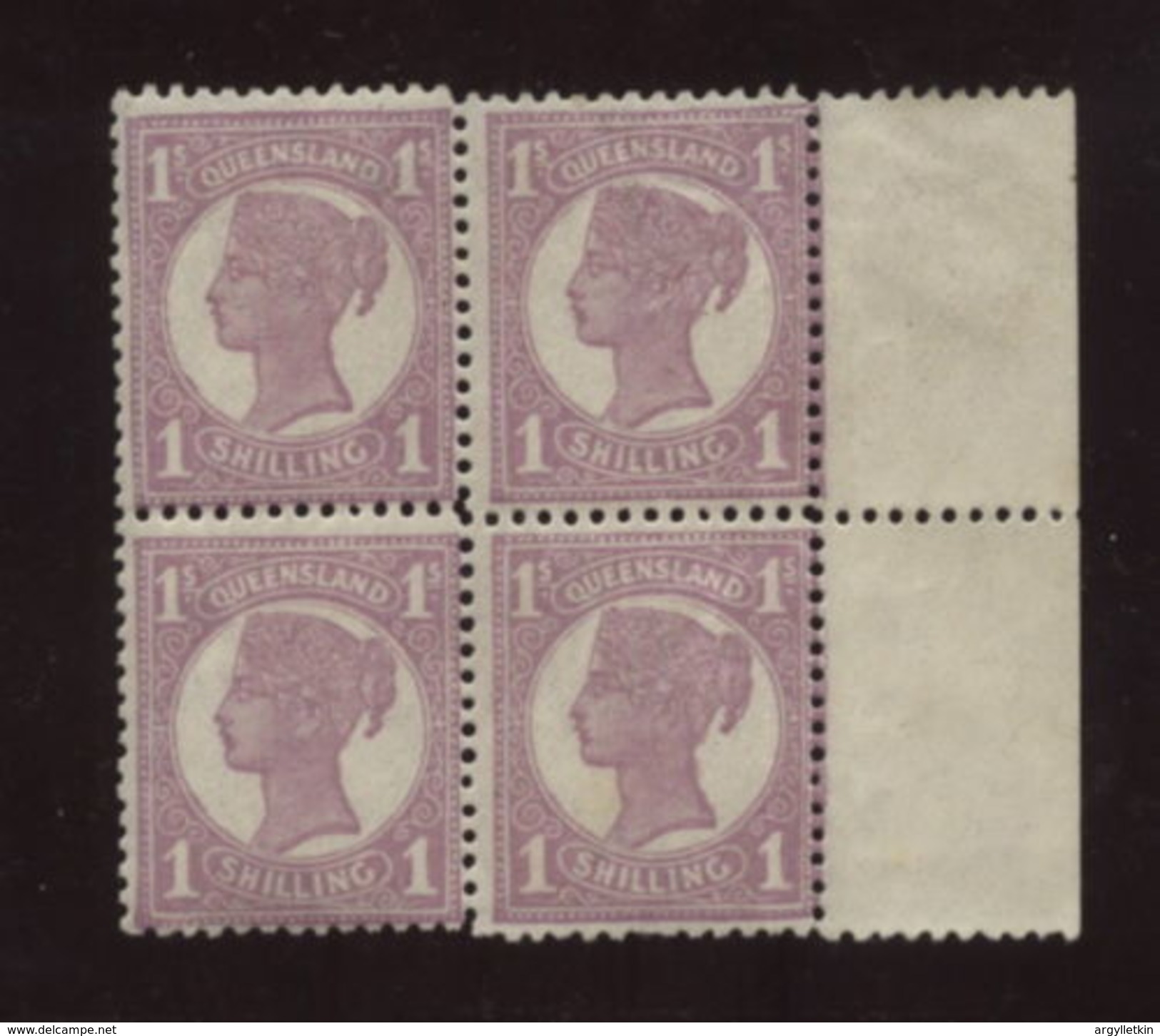 AUSTRALIA/QUEENSLAND 1897 1/- BLOCK-MNH! - Mint Stamps