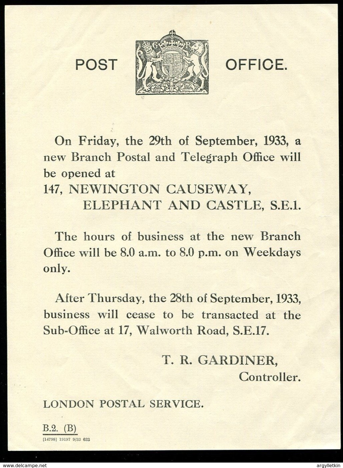 GREAT BRITAIN NEW POST OFFICES 1933 - Unclassified