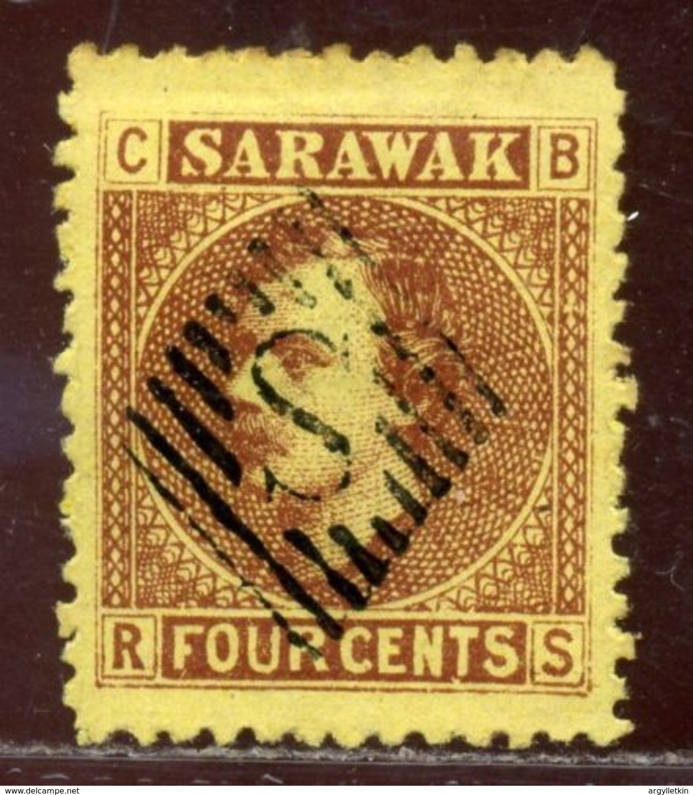 SARAWAK 'S' CANCEL KU CHING 4c - Sarawak (...-1963)