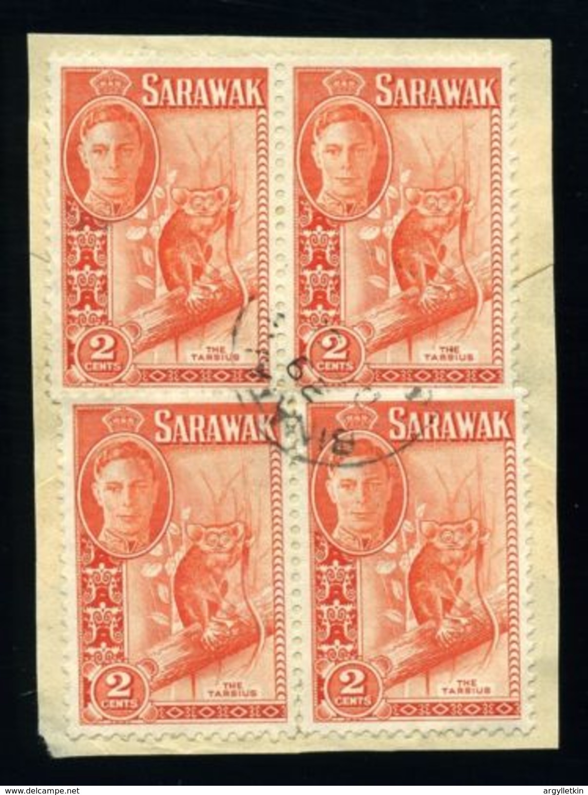 SARAWAK BINATANG POSTMARK KG6 - Sarawak (...-1963)