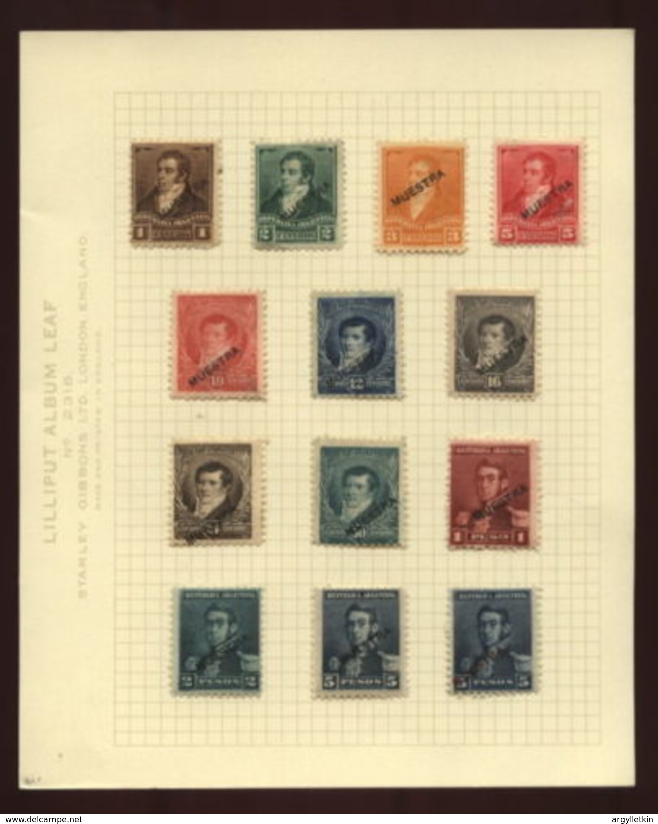 ARGENTINA 1892 SPECIMEN STAMPS - Ongebruikt