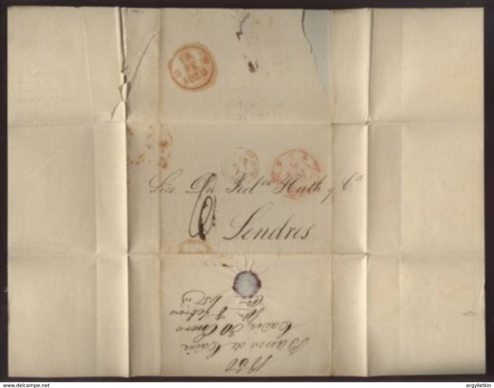 SPAIN/CADIZ TO LONDON 1833/50 LETTERS - ...-1850 Prephilately