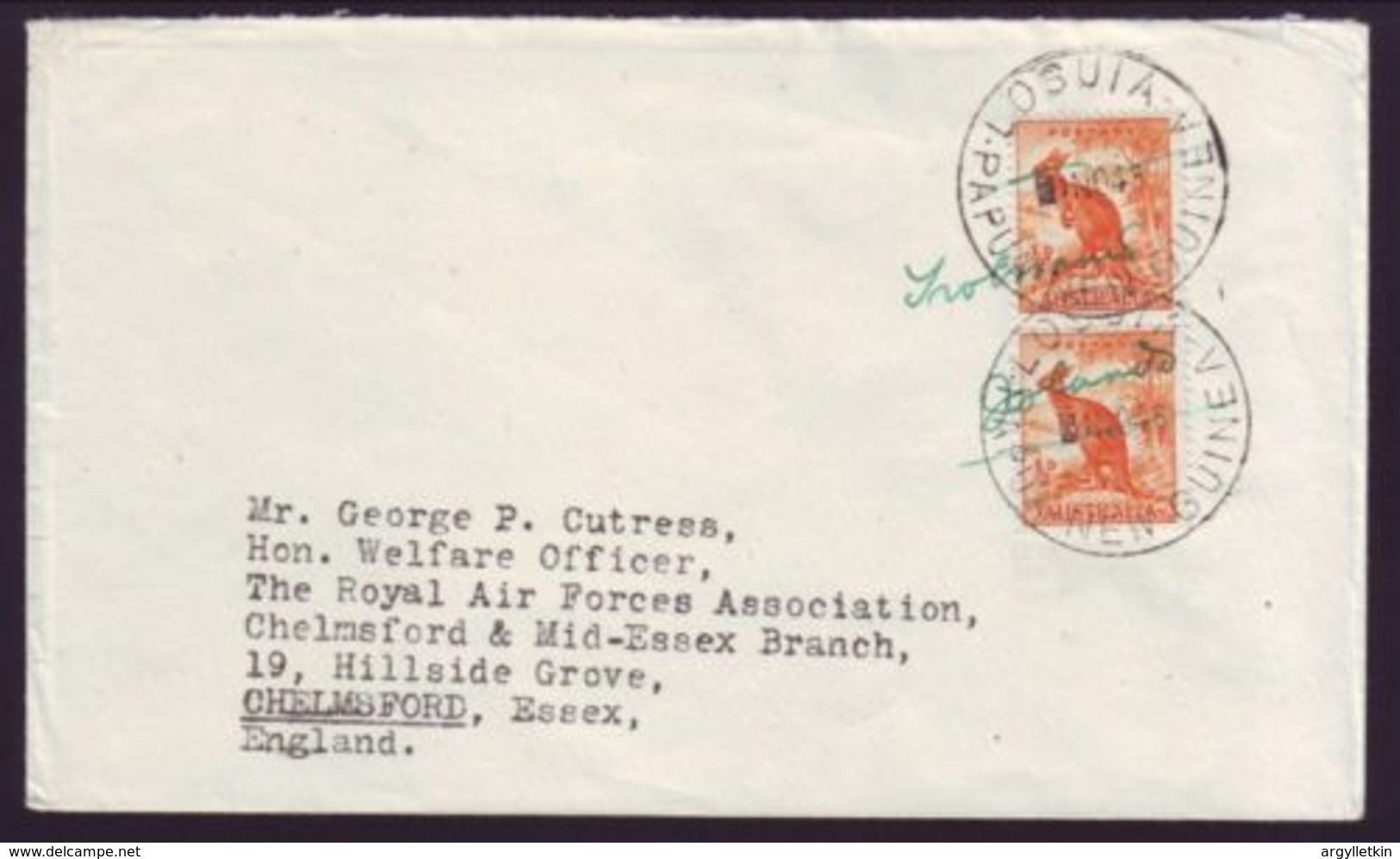 ROYAL AIR FORCE IN PAPUA AND NEW GUINEA COVER 1948 - Bolli E Annullamenti