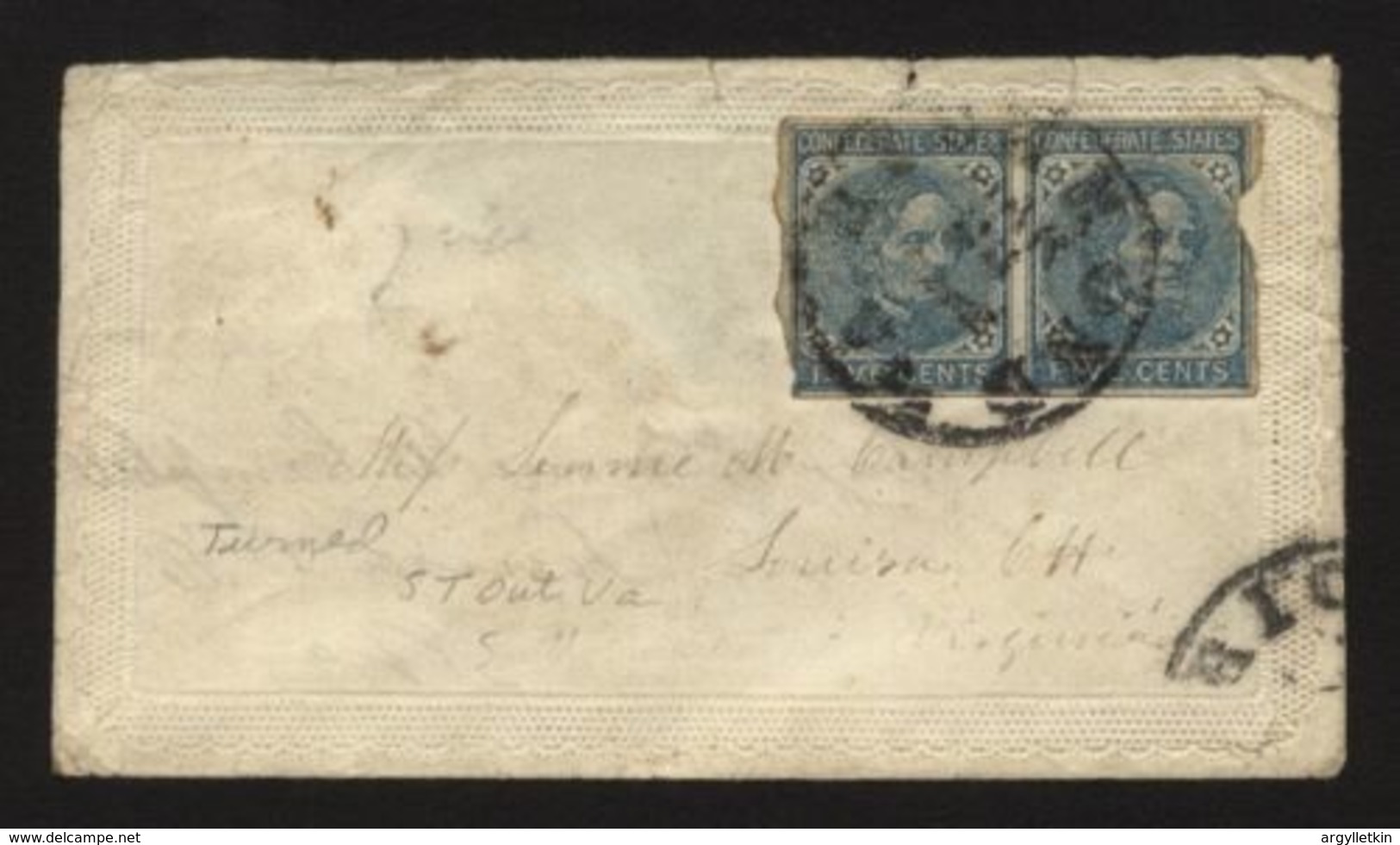 USA - CONFEDERATE TURNED "LADIES" COVER - RICHMOND - 1861-65 Stati Confederati