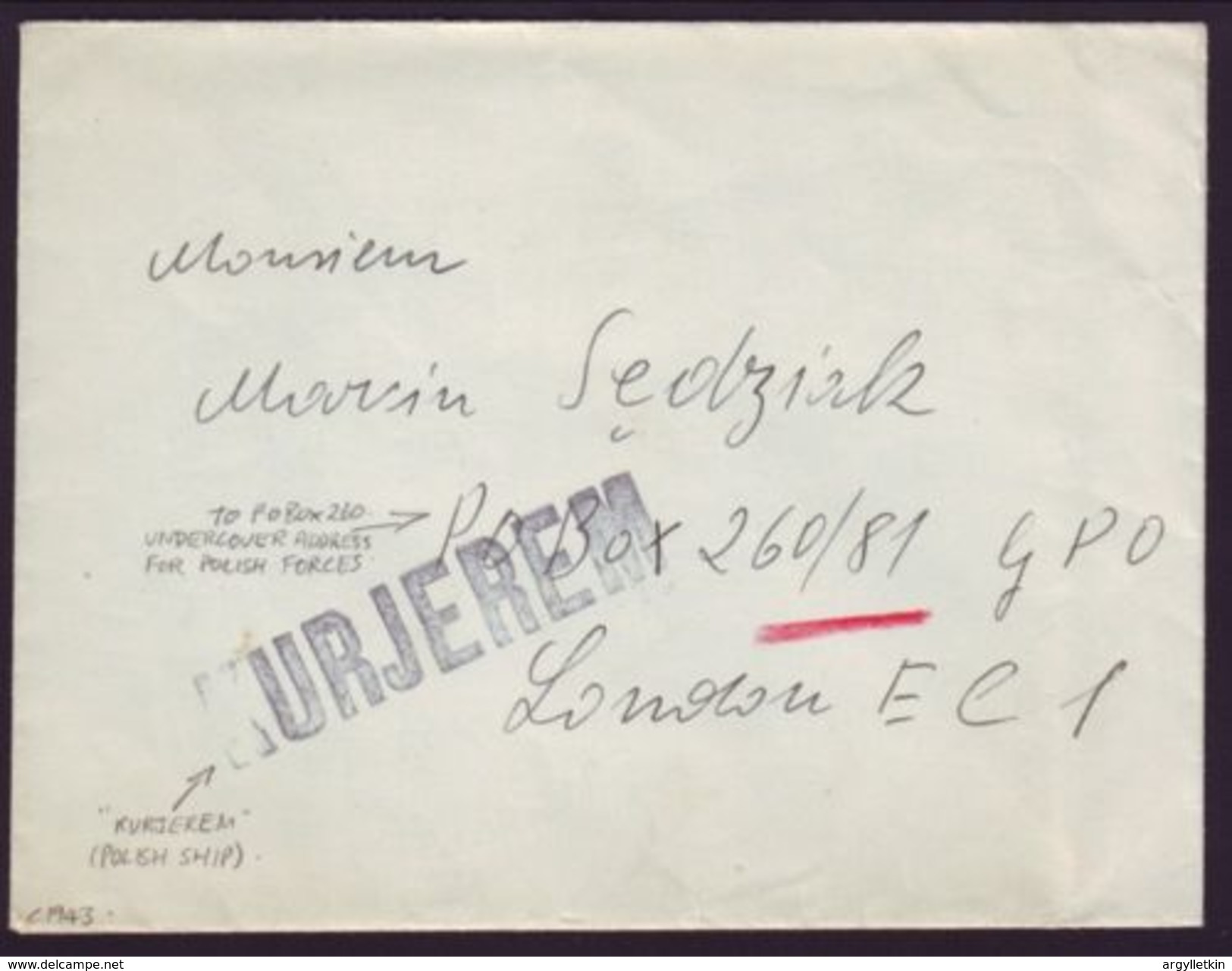 POLAND WW11 COVER TO "UNDERCOVER" ADDRESS - Londoner Regierung (Exil)