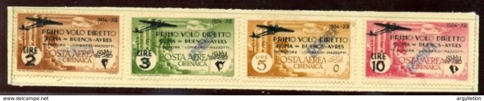 ITALIAN COLONIES CYRENAICA 1934 ROME BUERNOS AIRES - Cirenaica