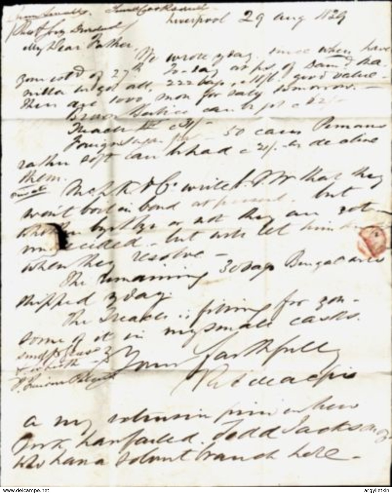 GREAT BRITAIN 1839 ENTIRE - LIVERPOOL TO EDINBURGH - ...-1840 Prephilately