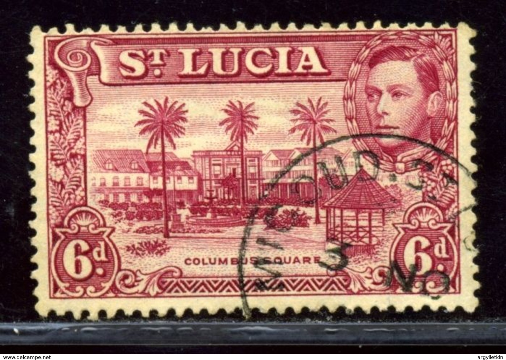 ST LUCIA KG6 RARE POSTMARK MICCUDI - St.Lucia (...-1978)