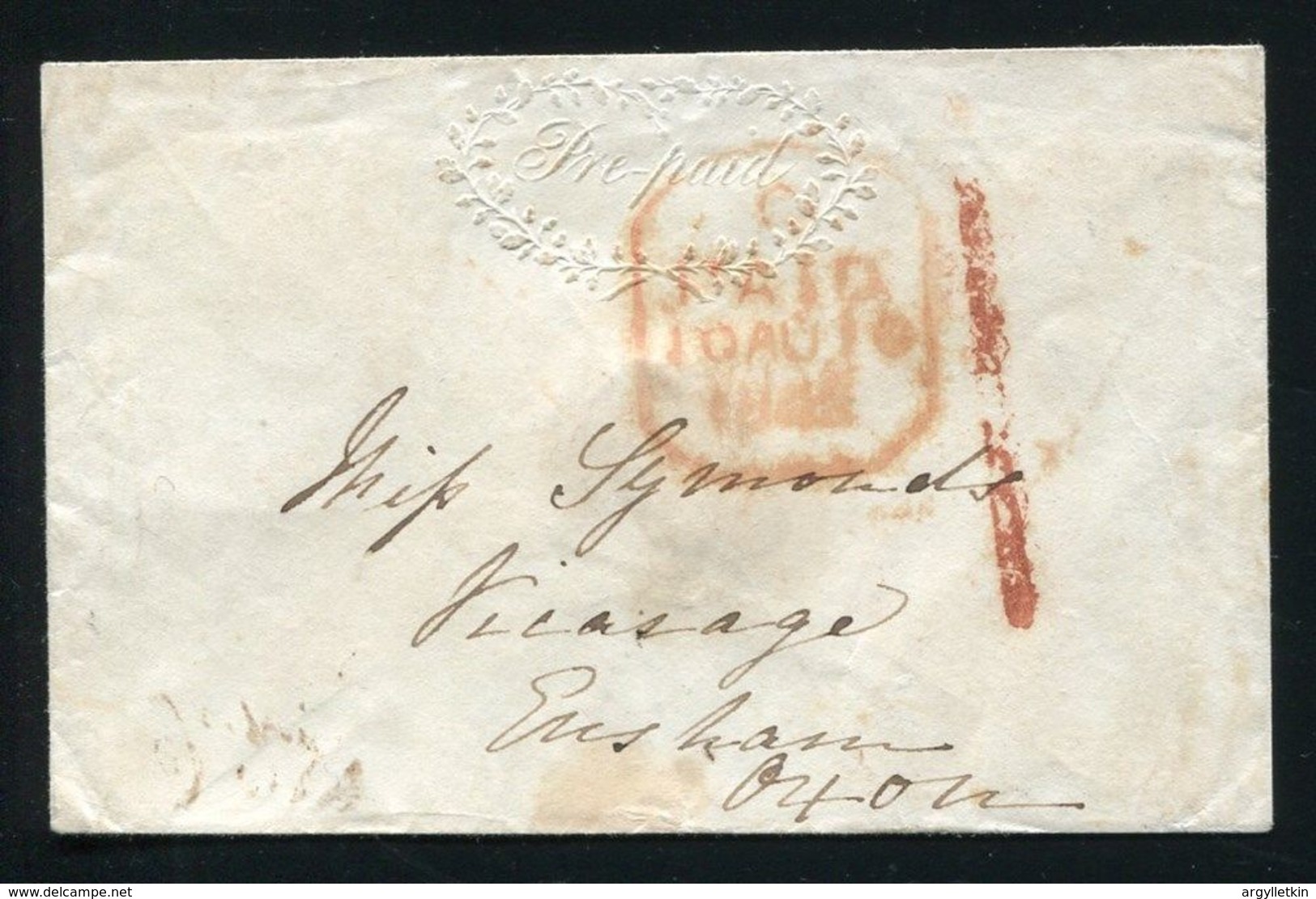 GREAT BRITAIN STATIONERY VICTORIA 1842 PREPAID RAMSGATE KENT - ...-1840 Préphilatélie