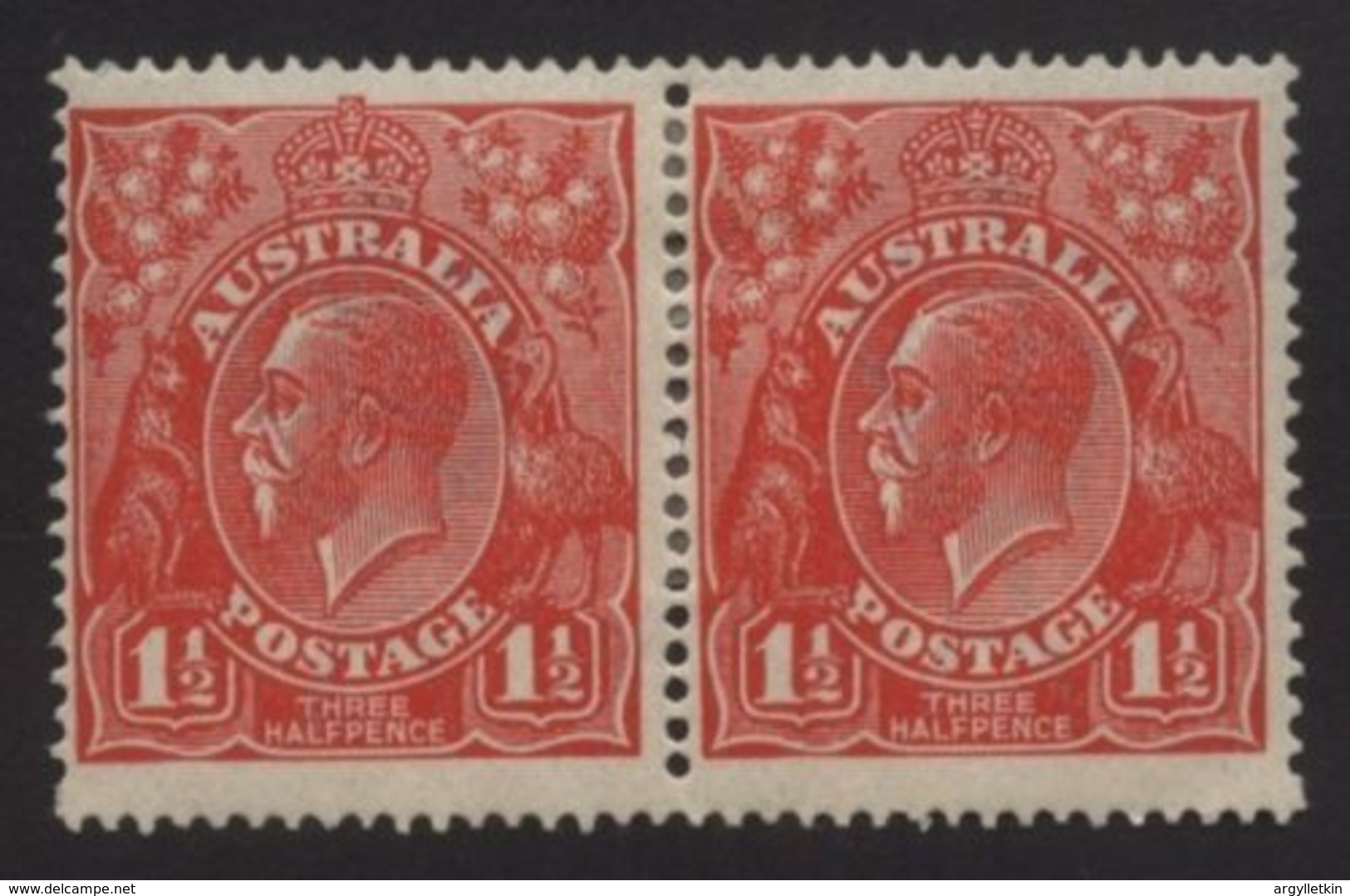 AUSTRALIA 'NO CROSS ON CROWN' GEORGE V PAIR - Ungebraucht