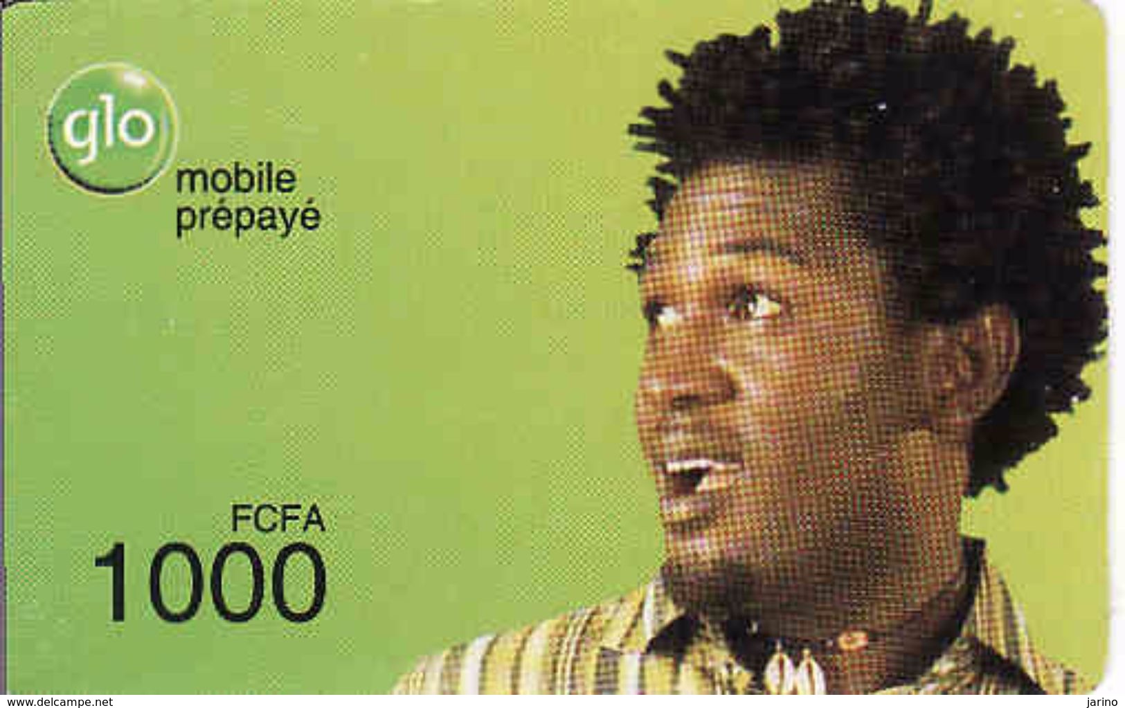 Benin 1000 FCFA Glo Mobile Prepaye Phonecard, Used - Bénin