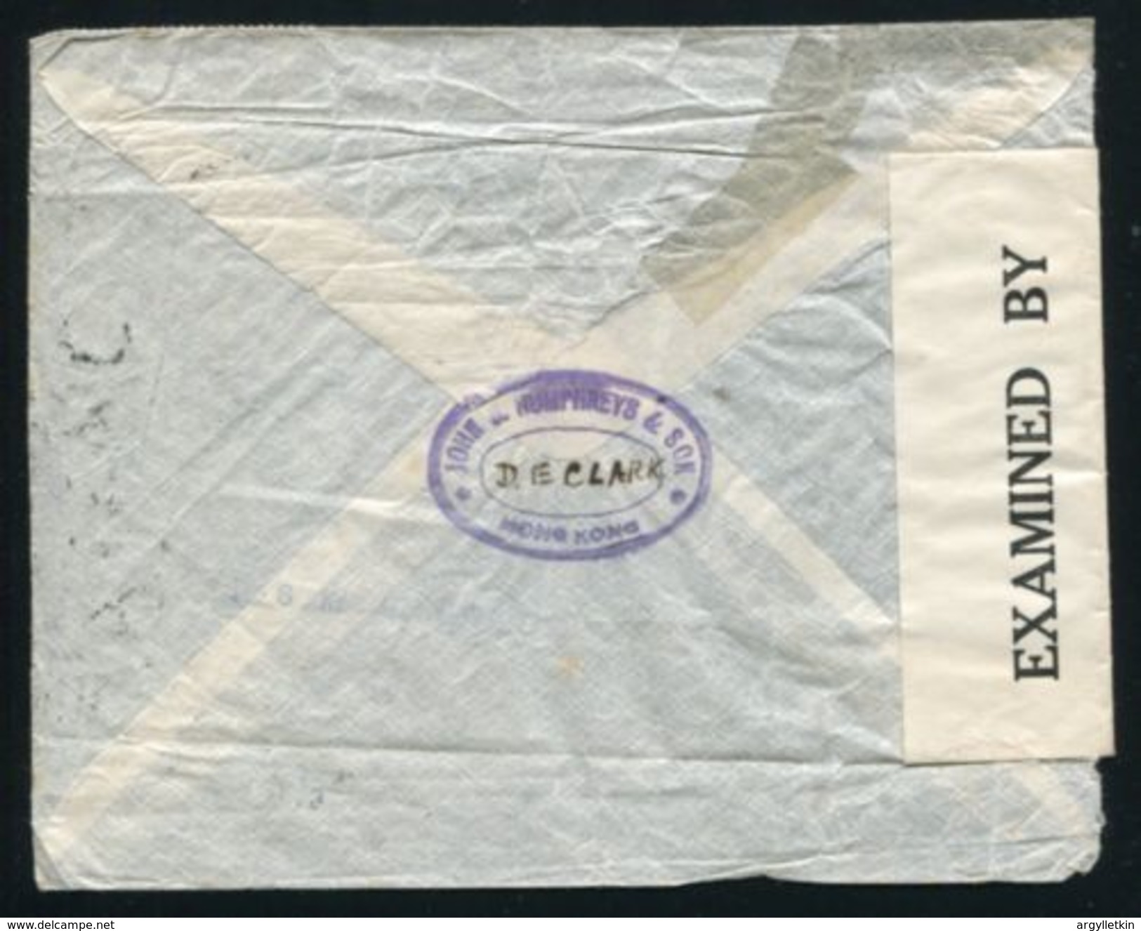 HONG KONG TO BRITISH COLUMBIA CANADA PAN AM AIRMAIL WORLD WAR TWO CENSOR - Covers & Documents