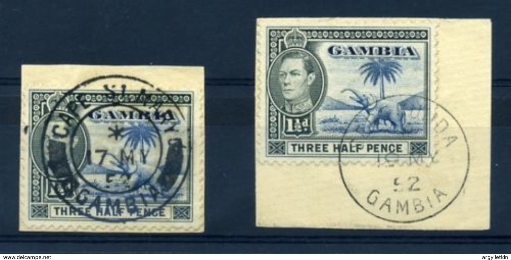 GAMBIA AMAZING POSTMARKS! KG6 - Gambia (...-1964)