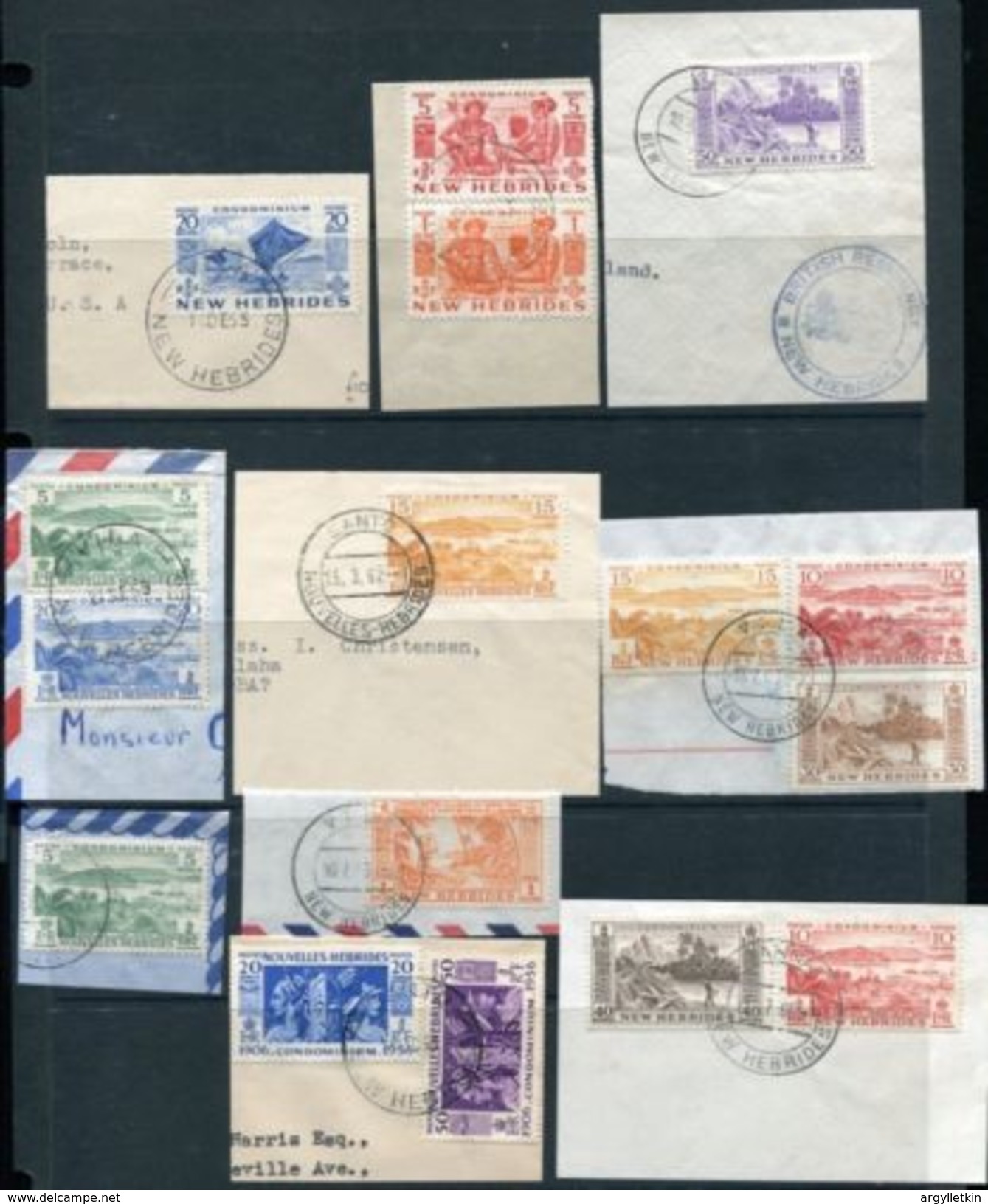 NEW HEBRIDES POSTMARKS PALMTREES IDOLS COCONUTS - Used Stamps