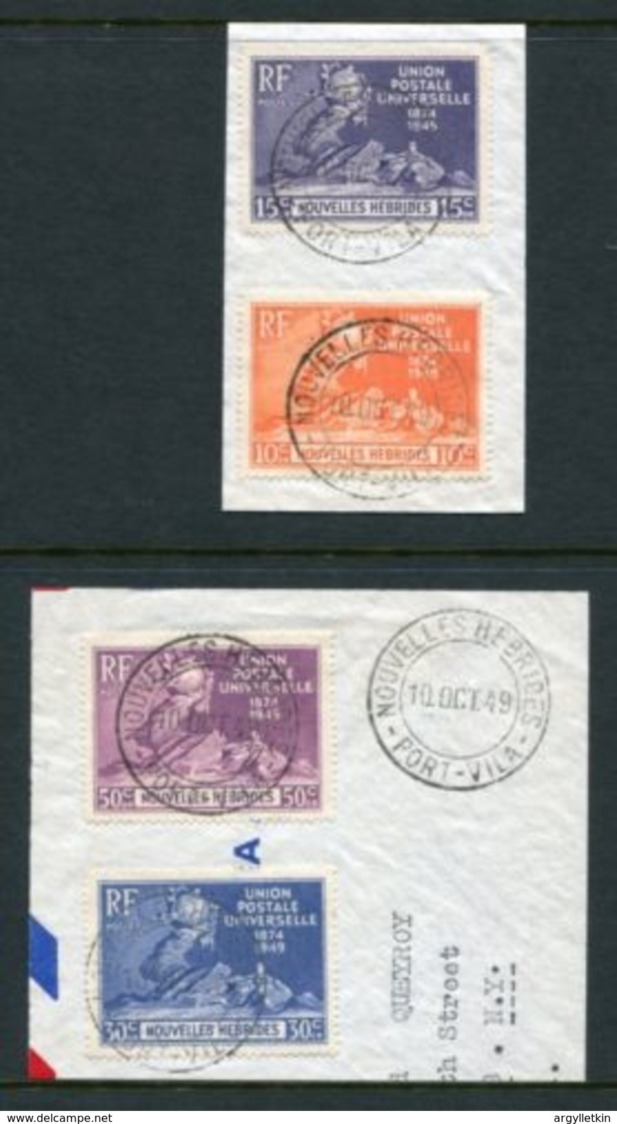 FRENCH NEW HEBRIDES 1949 UPU & 1957 PALMS, COCONUTS - Gebraucht