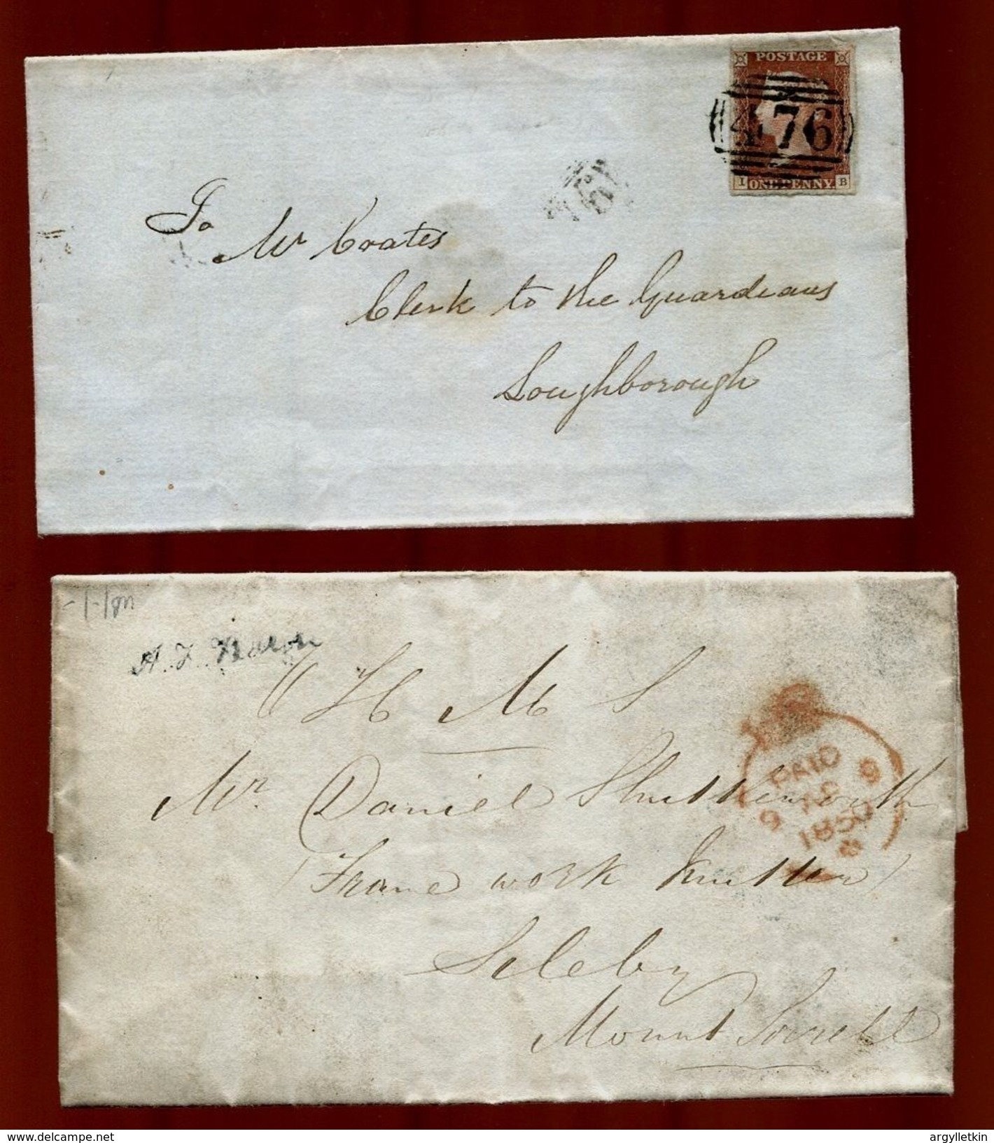 GB LEICESTERSHIRE SKELETON AND MOUNTSORREL VICTORIA 1844/50 - Unclassified