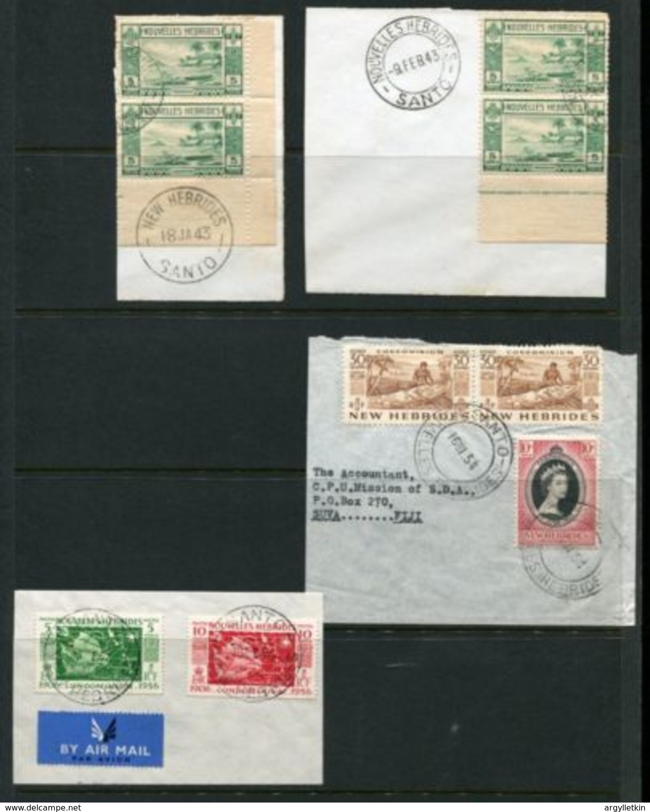 NEW HEBRIDES EARLY SANTO POSTMARKS - Other & Unclassified