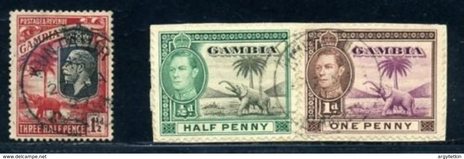 GAMBIA RARE POSTMARKS KG5 AND KG6 - Gambia (...-1964)