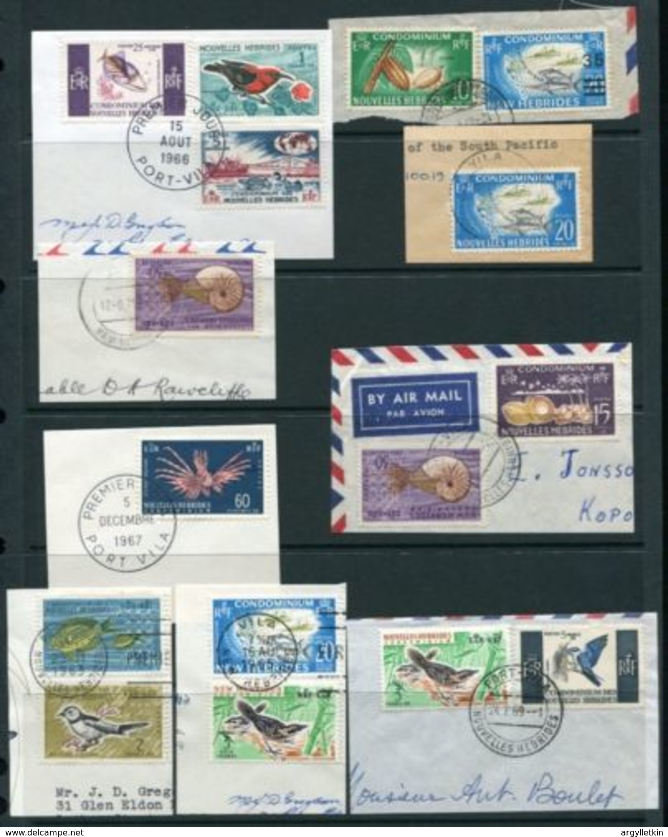 FRENCH NEW HEBRIDES 1963 SET FINE USED FISH BIRDS - Used Stamps