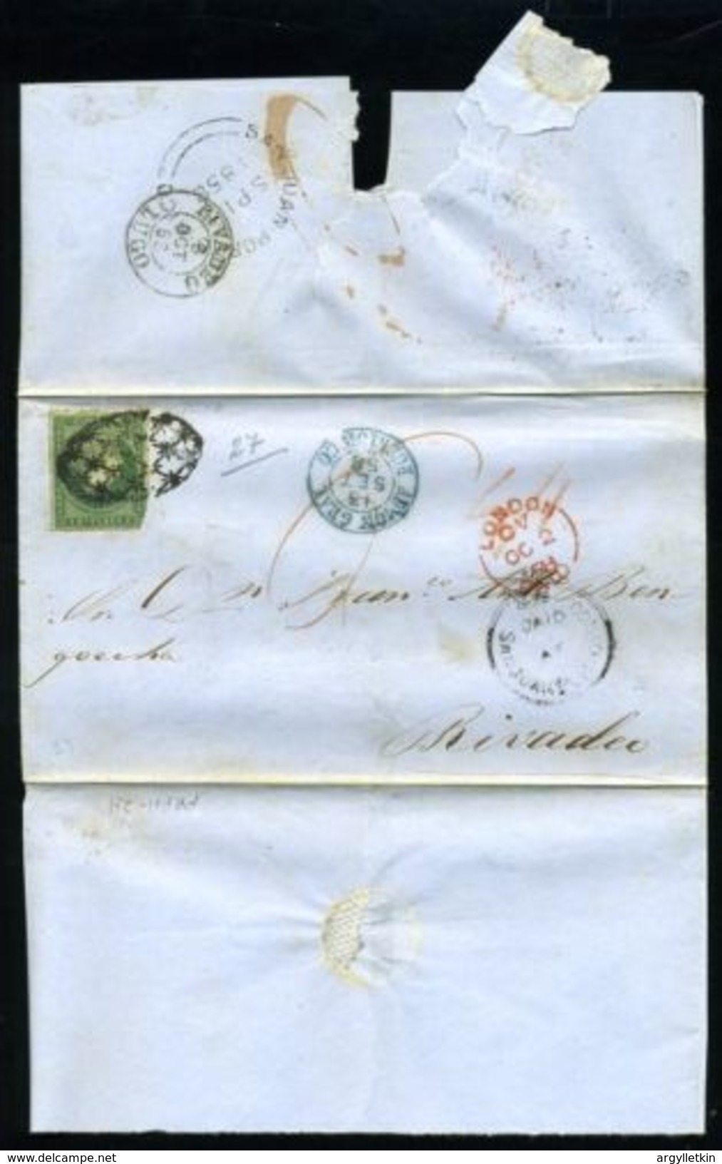 GB CROWNED CIRCLE/PUERTO RICO/SPAIN 1858 - Prephilately