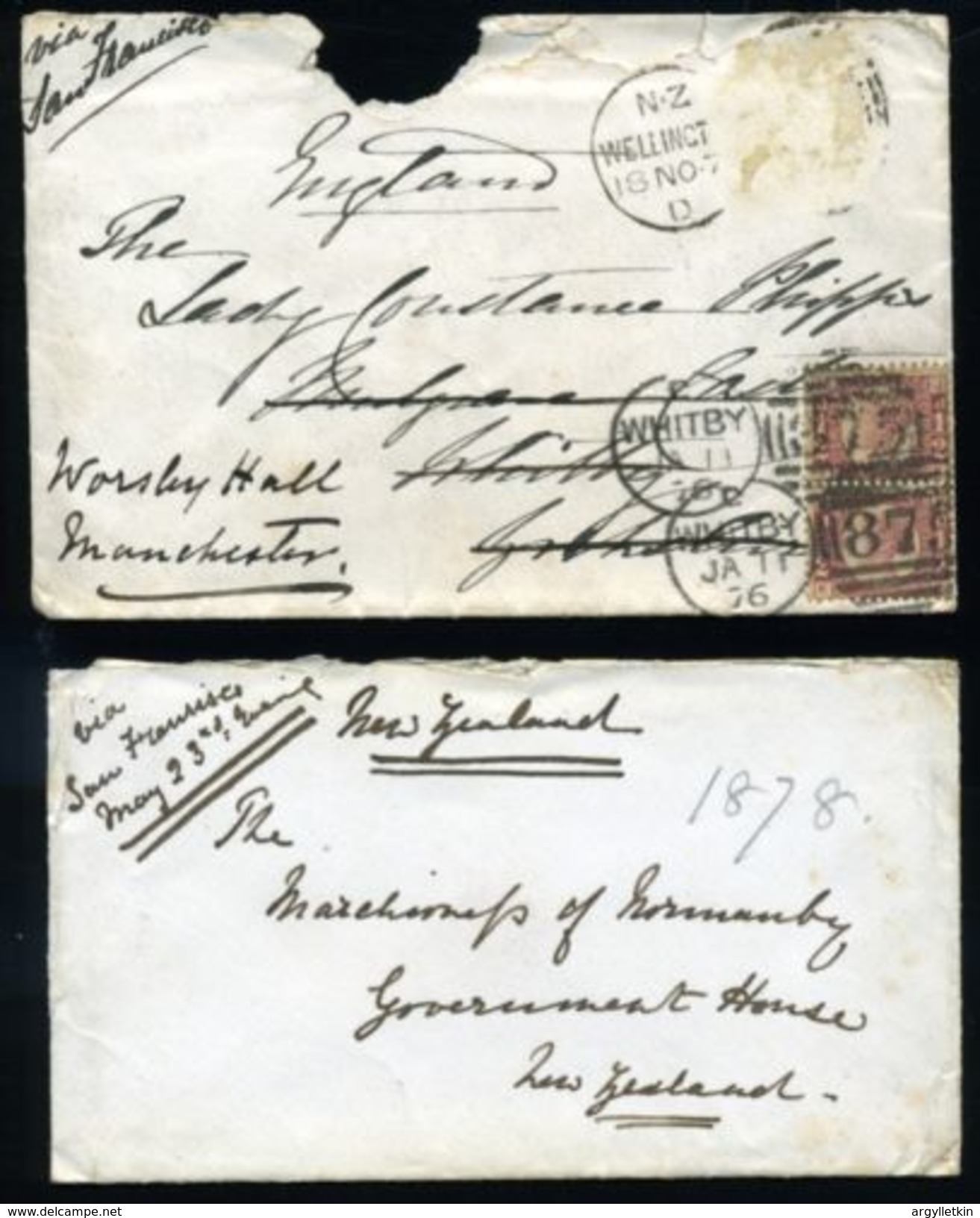 NEW ZEALAND GOVERNOR GENERAL 1876/78 - Lettres & Documents