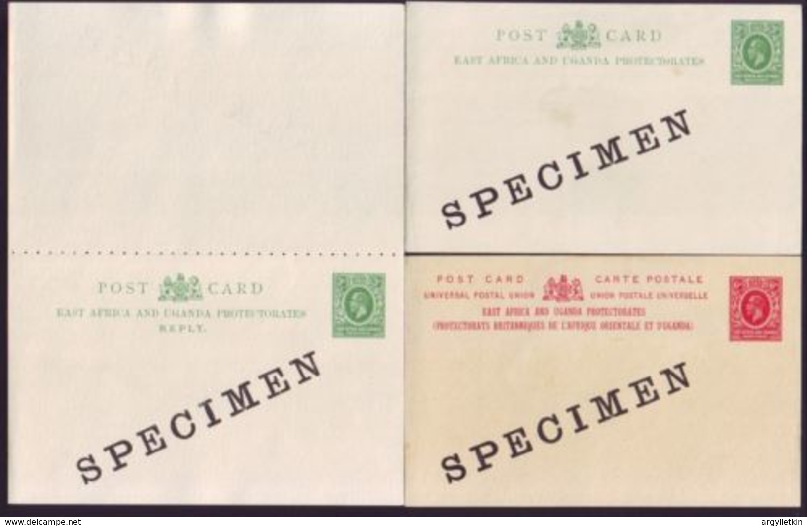 EAST AFRICA/KGV/STATIONERY/SPECIMENS - East Africa & Uganda Protectorates