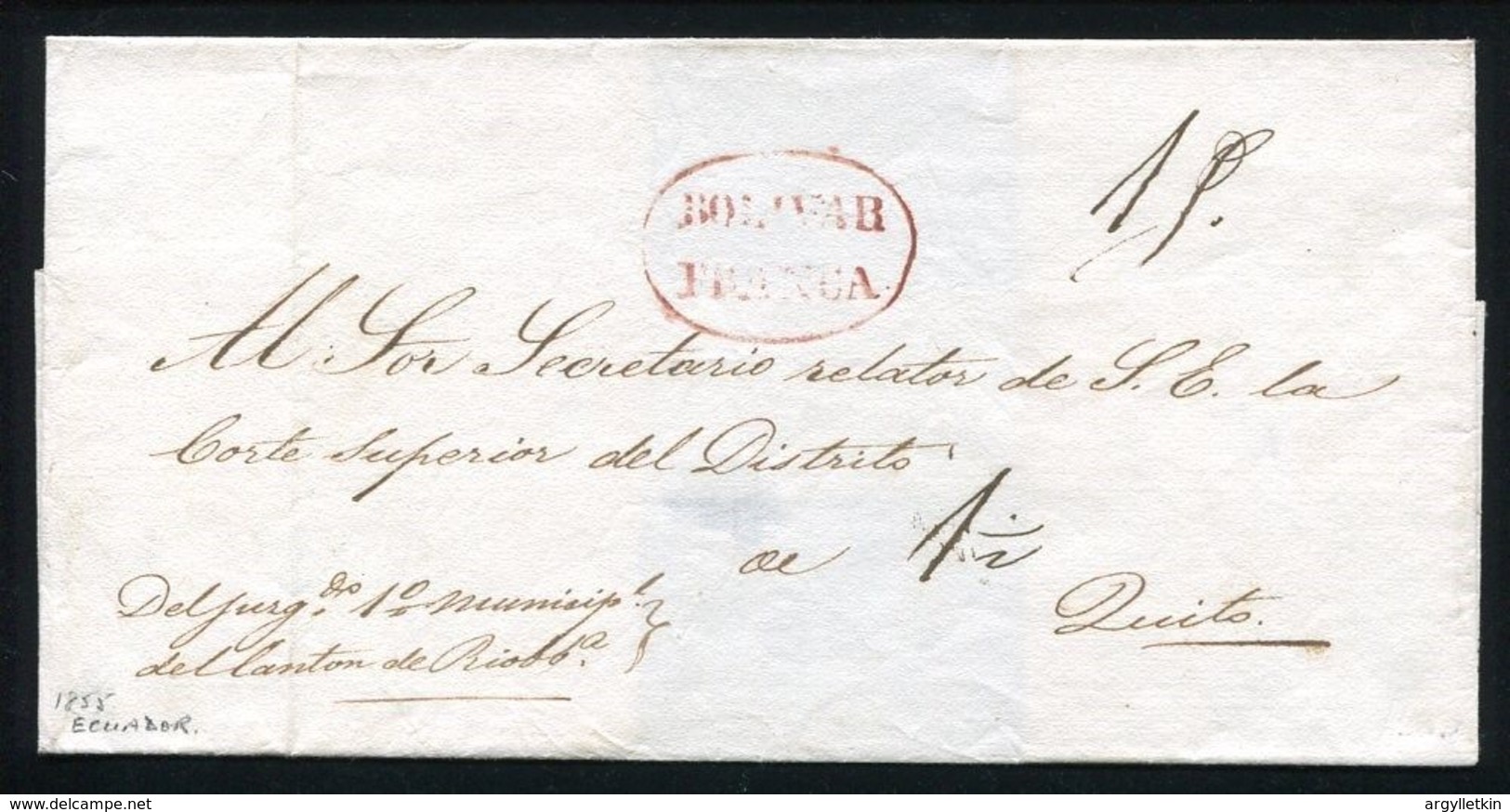 ECUADOR RIOBAMBA TO QUITO 1855 - Ecuador