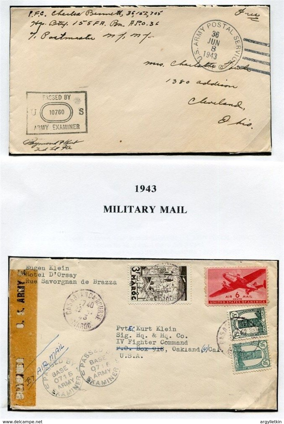 MOROCCO US FORCES WORLD WAR TWO COVERS - Marokko (1956-...)